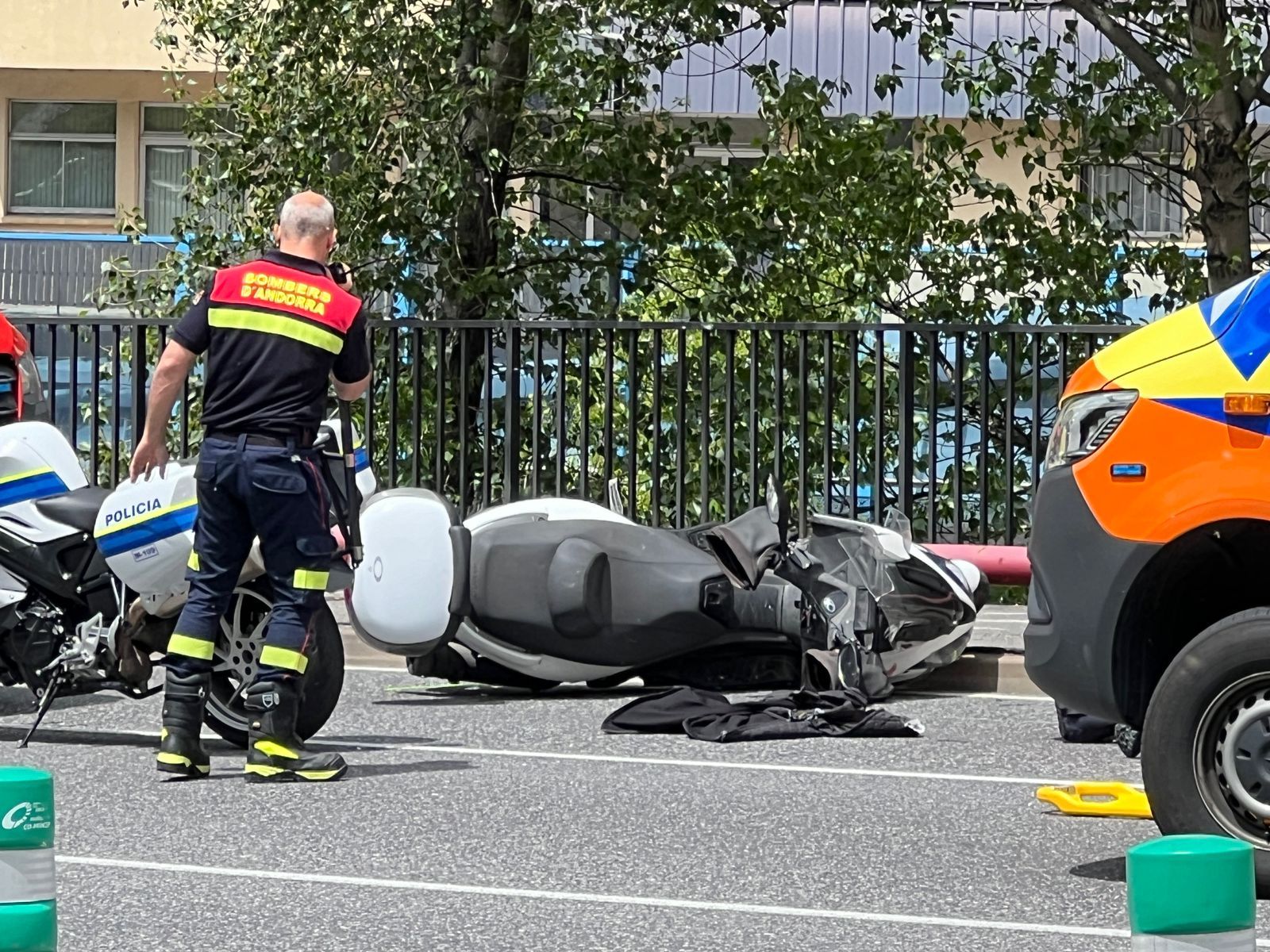 La moto implicada en l'accident. La moto implicada en l'accident.