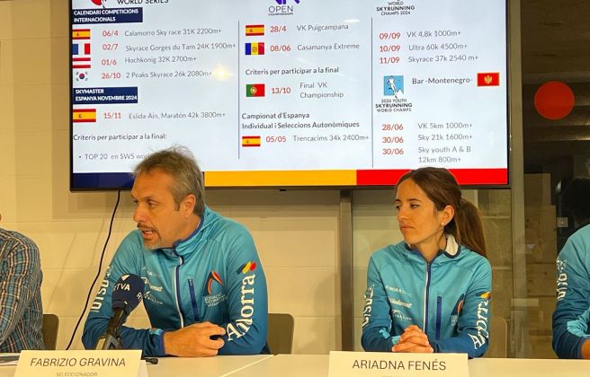 Fabrizio Gravina i Ariadna Fenés, durant la presentació del calendari d'aquest 2024. Fabrizio Gravina i Ariadna Fenés, durant la presentació del calendari d'aquest 2024.