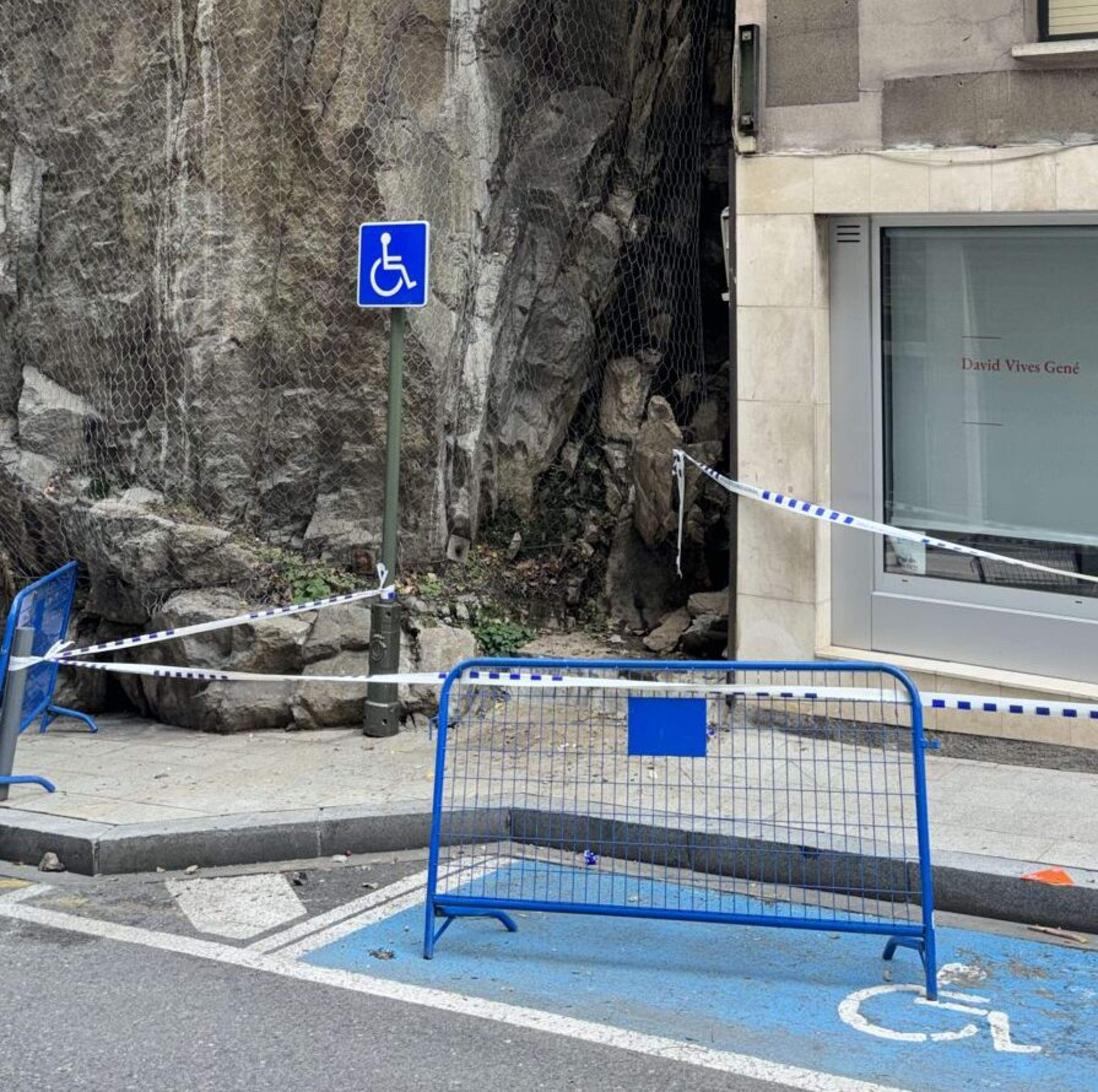 Zona on es van desprendre les roques.