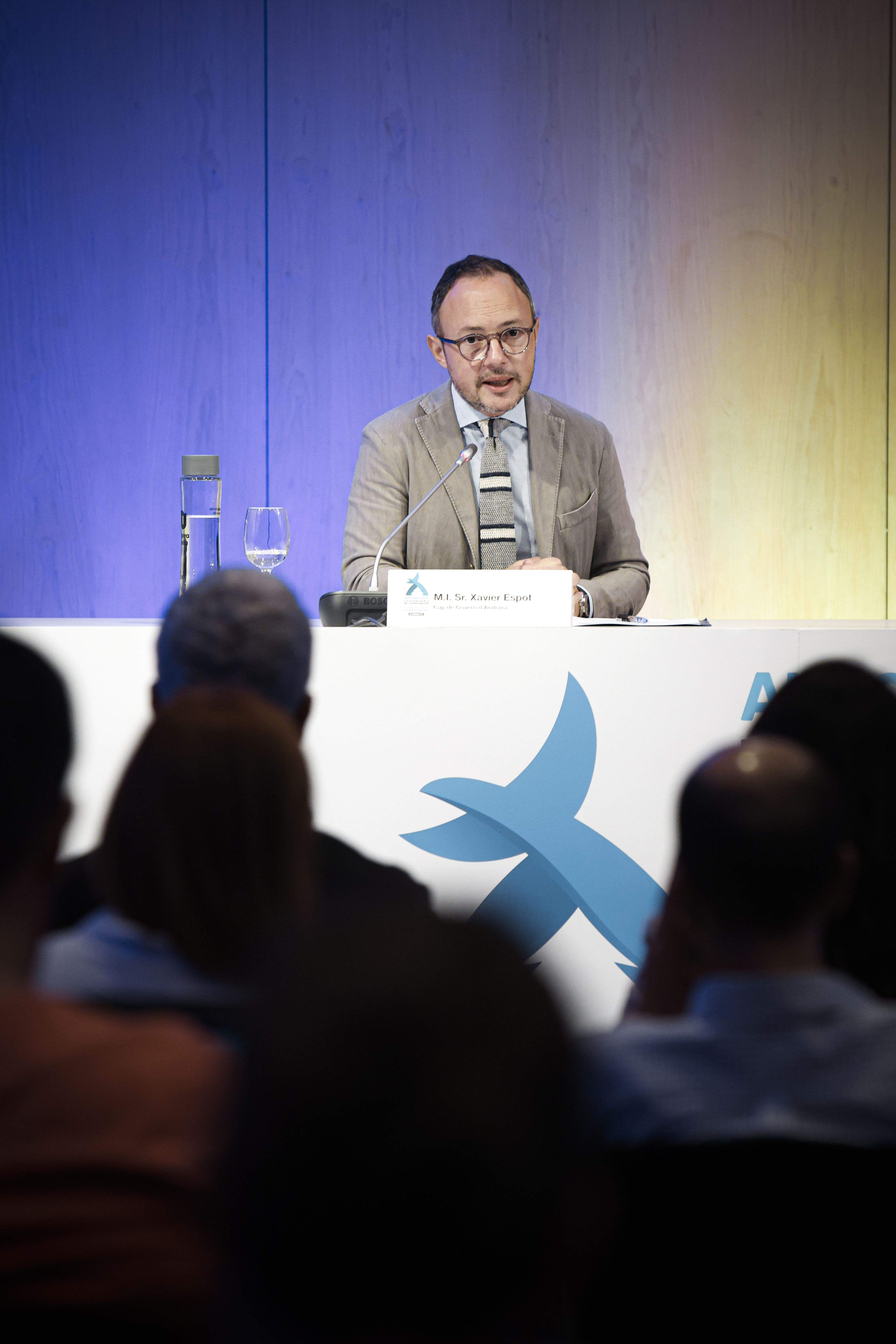 El cap de Govern, Xavier Espot, durant la roda de premsa de balanç aquest dijous.