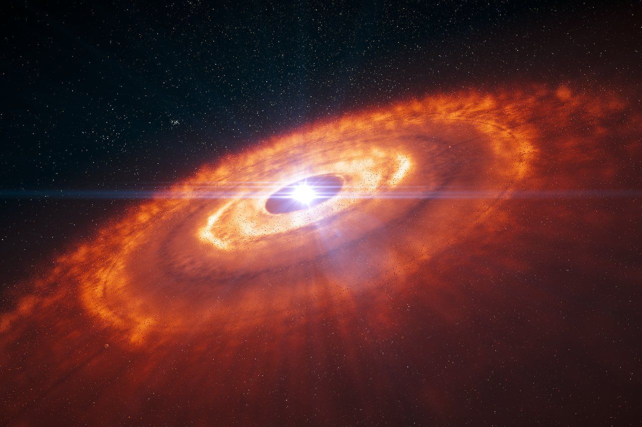 Visió artistica d'un disc protoplanetari al voltant un estel jove: Crèdit: ESO/L. Calçada La portaveu del Sindicat, Rebeca Bonache.
