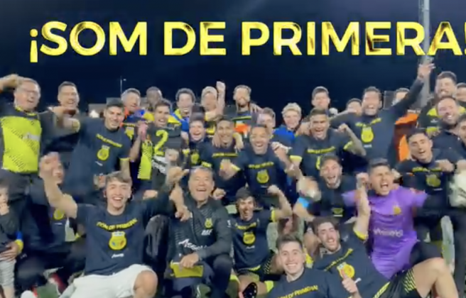 La celebració del Ranger's després de vèncer al Carroi a la tornada (1-2). La celebració del Ranger's després de vèncer al Carroi a la tornada (1-2).