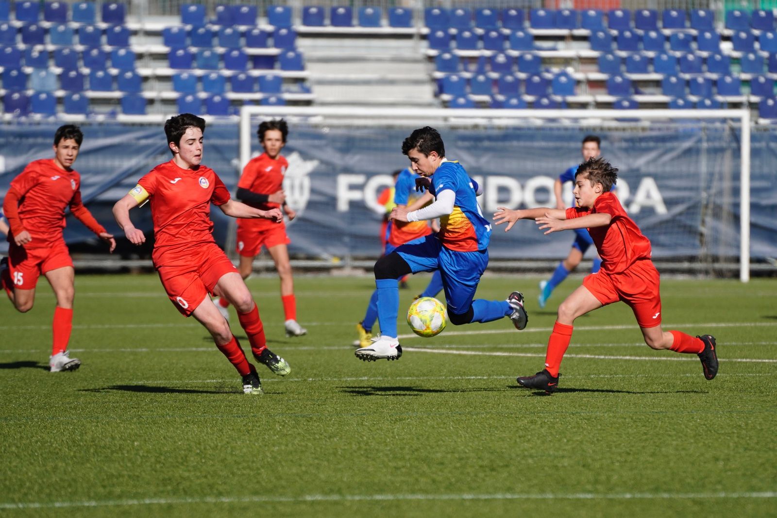 Imatge d'arxiu d'un partit de base entre l'ENFAF i l'FC Andorra al Nacional.