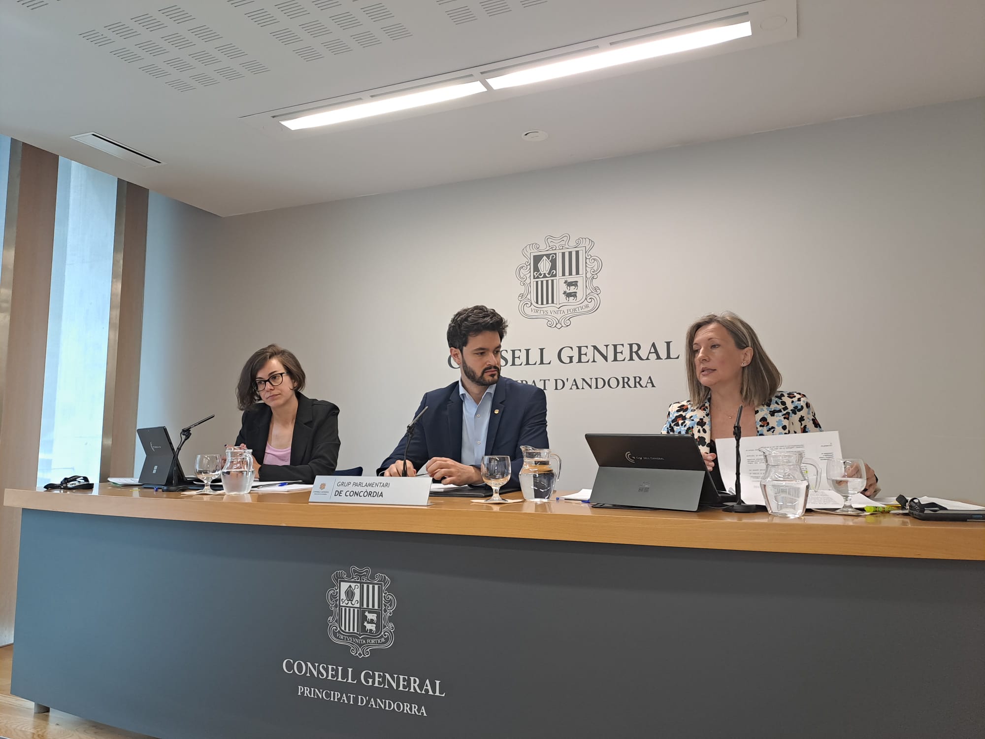 Els consellers de Concòrdia durant la roda de premsa.