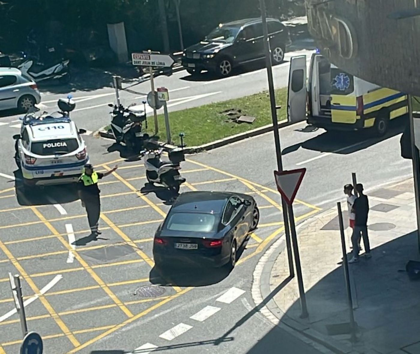 Un dels accidents ha tingut lloc a la rotonda del quilòmetre zero.