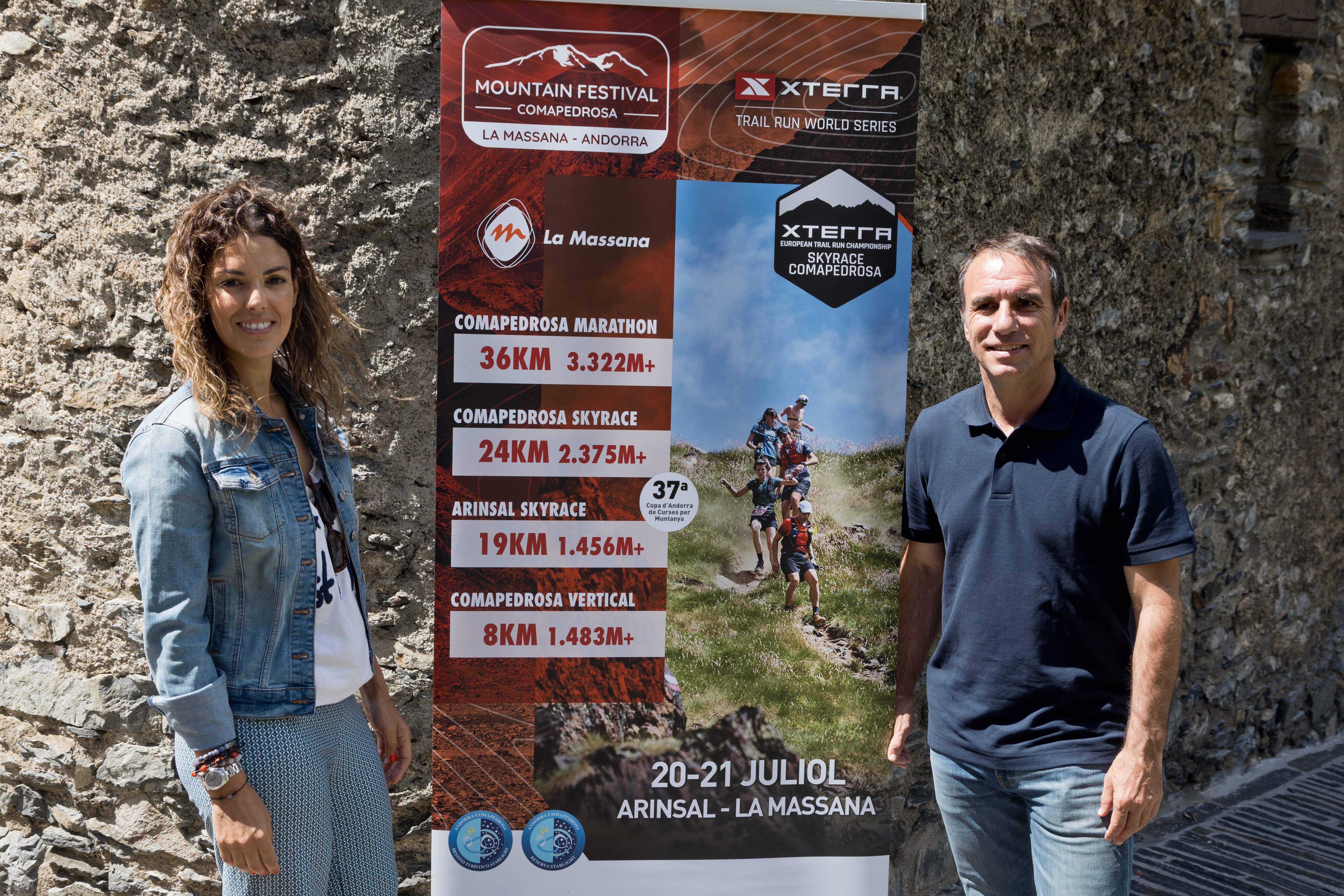 Mònica Solé i Albert Balcells, en la presentació de la Skyrace Comapedrosa. 