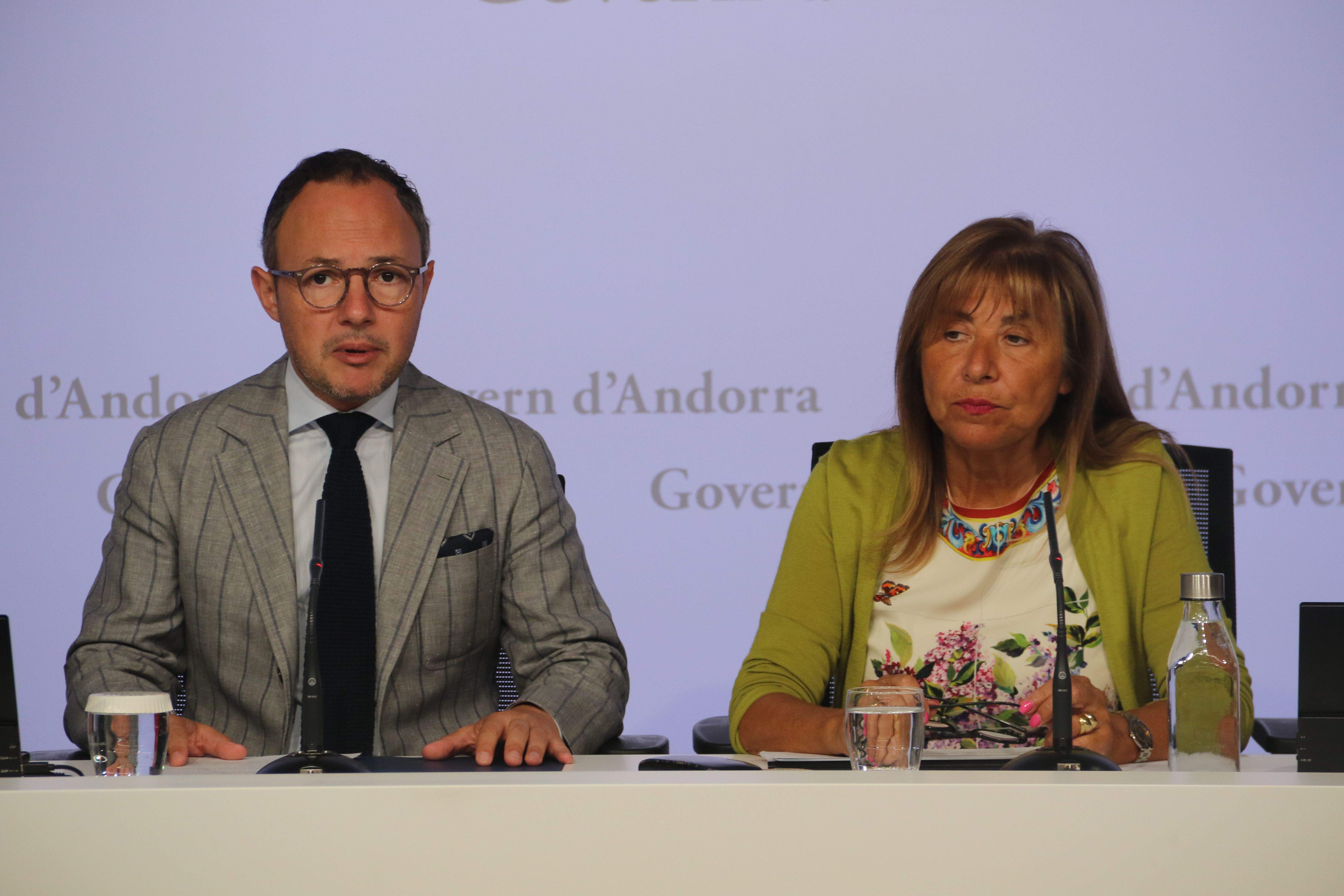 Xavier Espot i Conxita Marsol durant la compareixença.