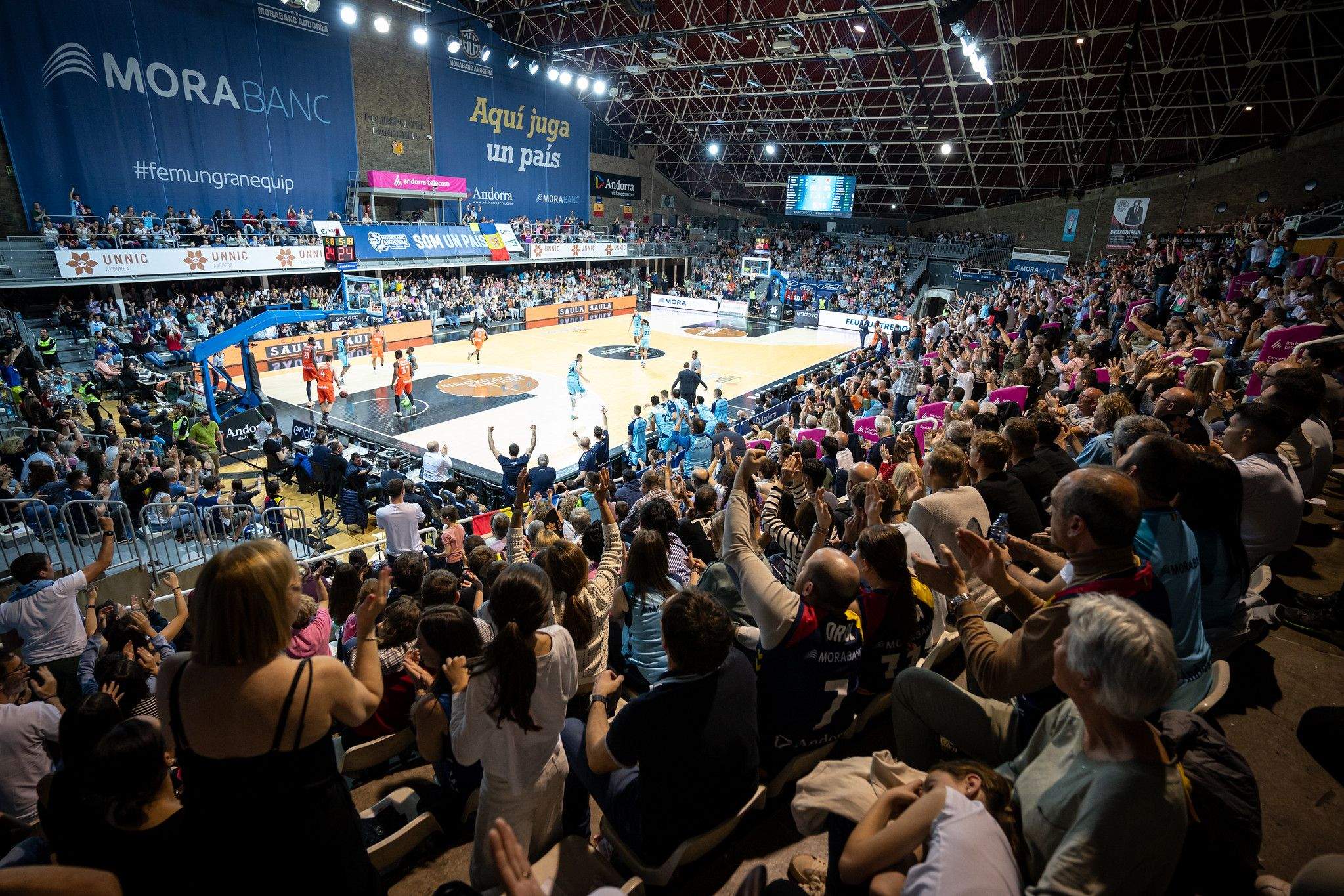 El Poliesportiu d'Andorra la Vella en el darrer partit de l'ACB de la passada temporada.
