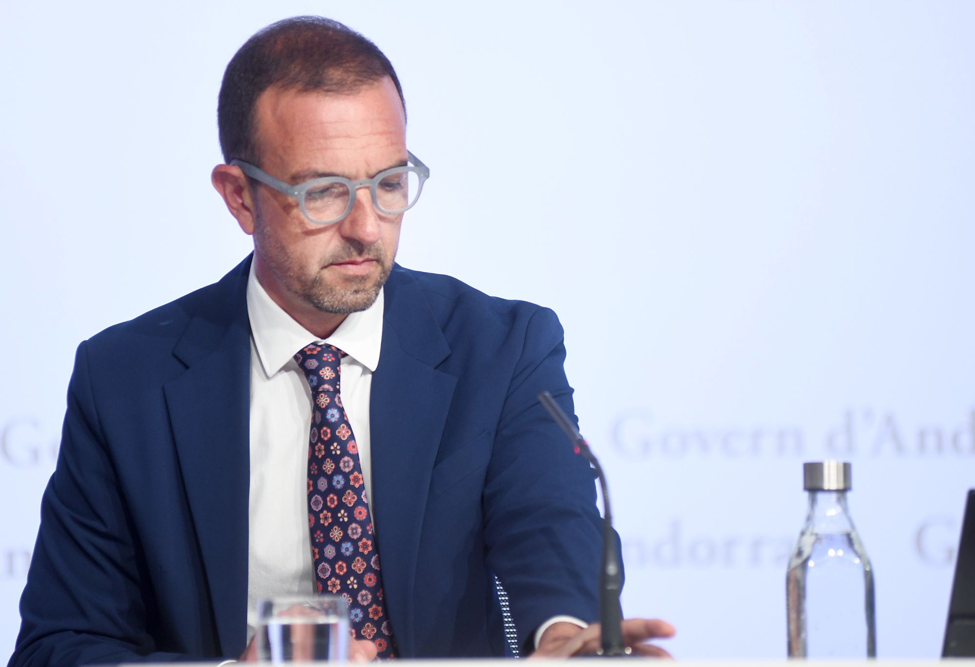 Jordi Torres concentrat durant la compareixença de premsa.