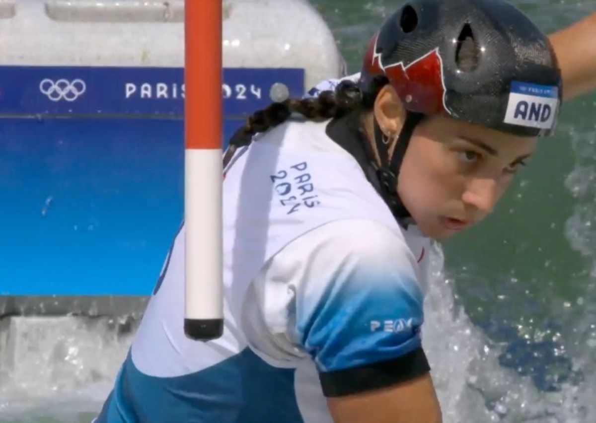 Mònica Doria, durant la baixada d'aquest dimarts.