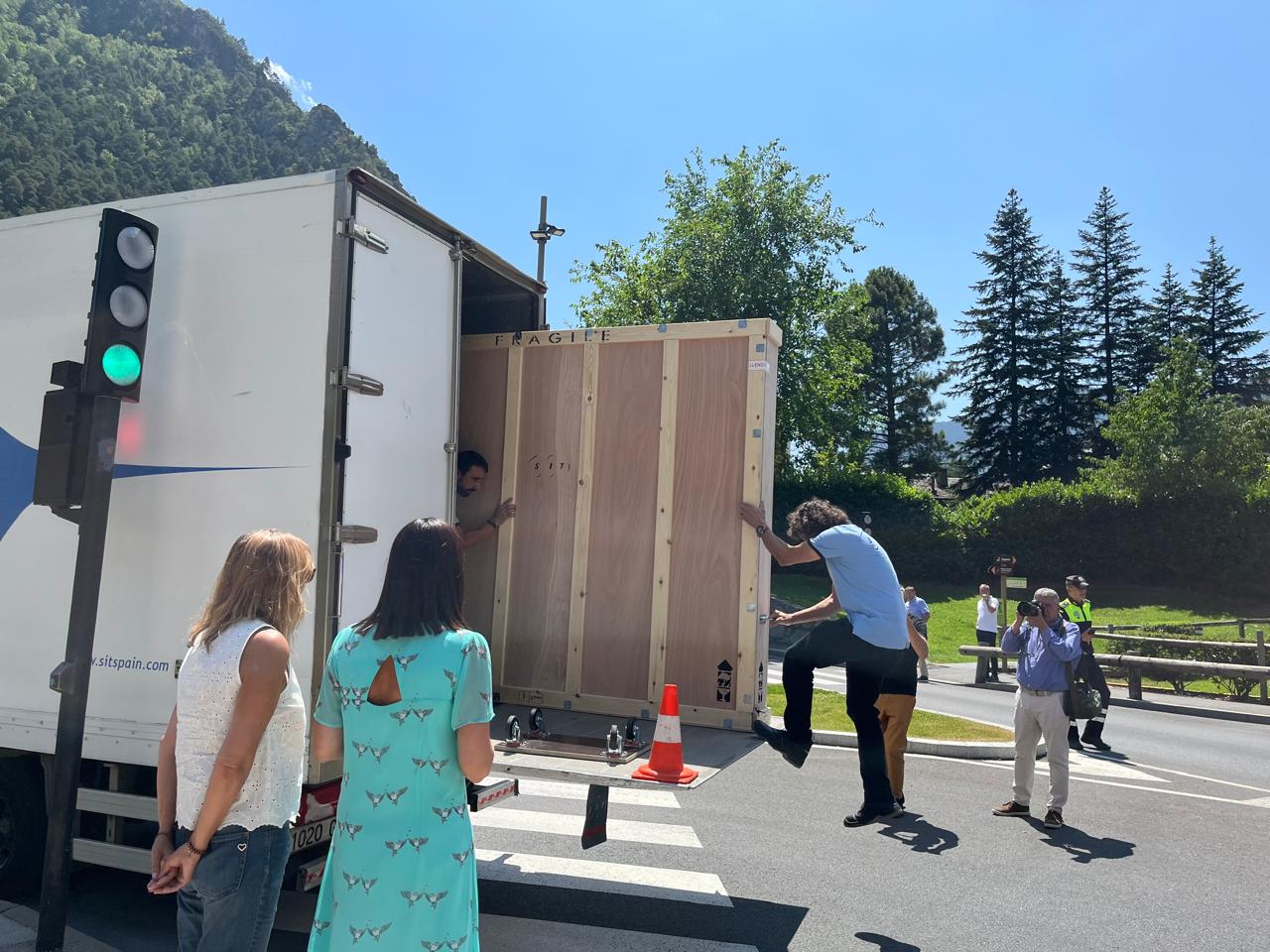 Els frescos de Sant Esteve en el moment d'arribar a l'Espai Columba.