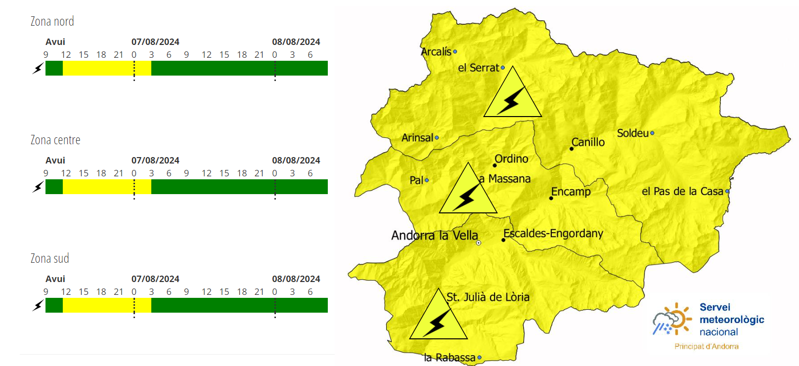 Avís groc per tempeses aquest dimarts a la tarda.