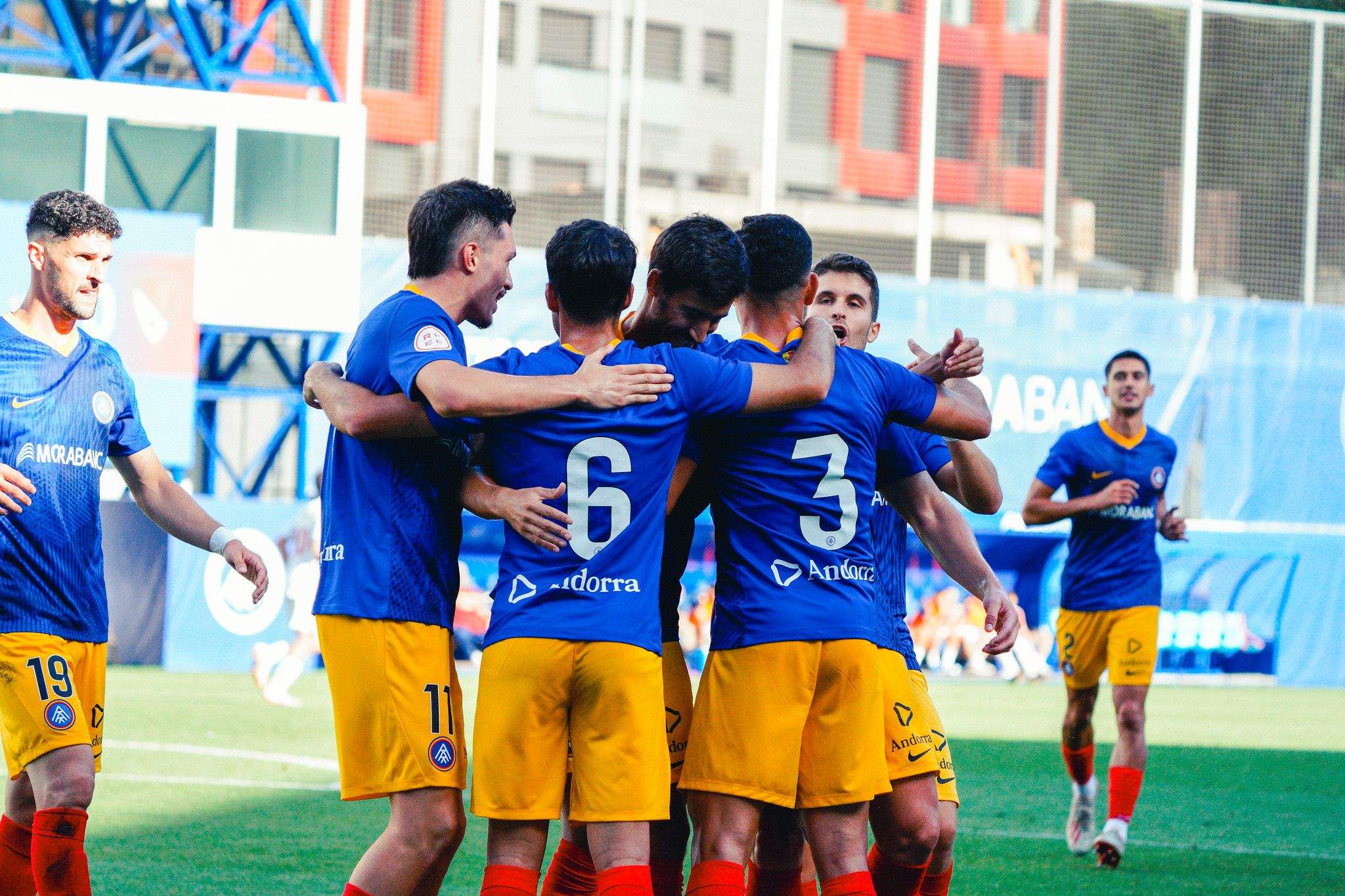 L'FC Andorra, celebrant un gol d'aquesta pretemporada. 