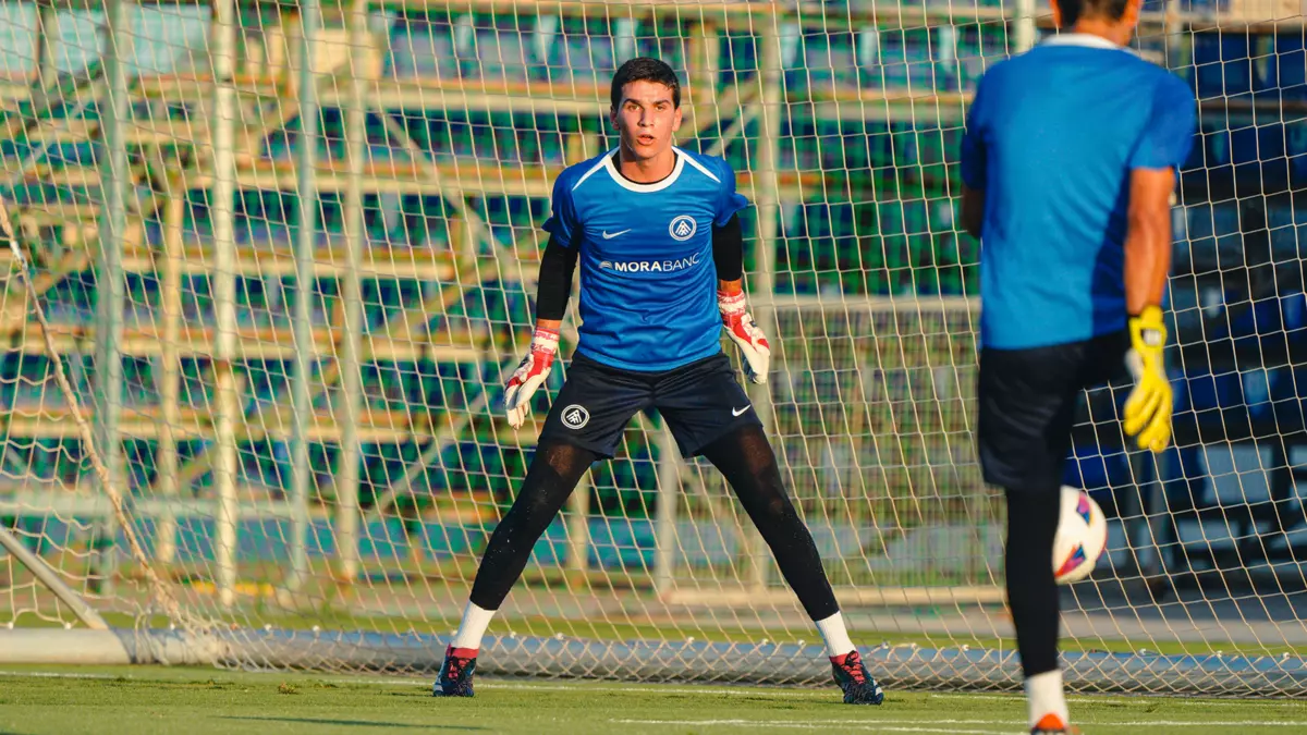 'Charly' Boga en un entrenament amb l'FC Andorra.