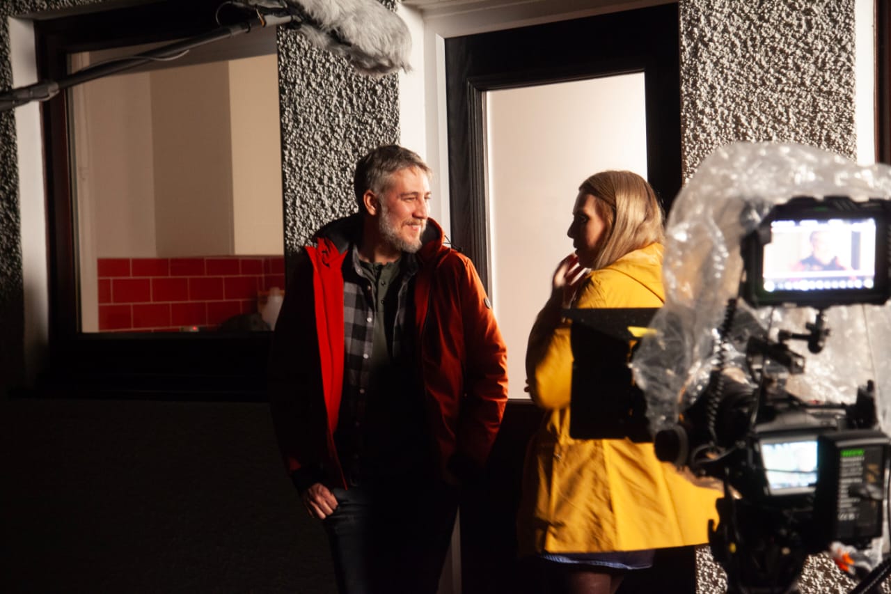 Ammann, Terri i la càmera abans de rodar.