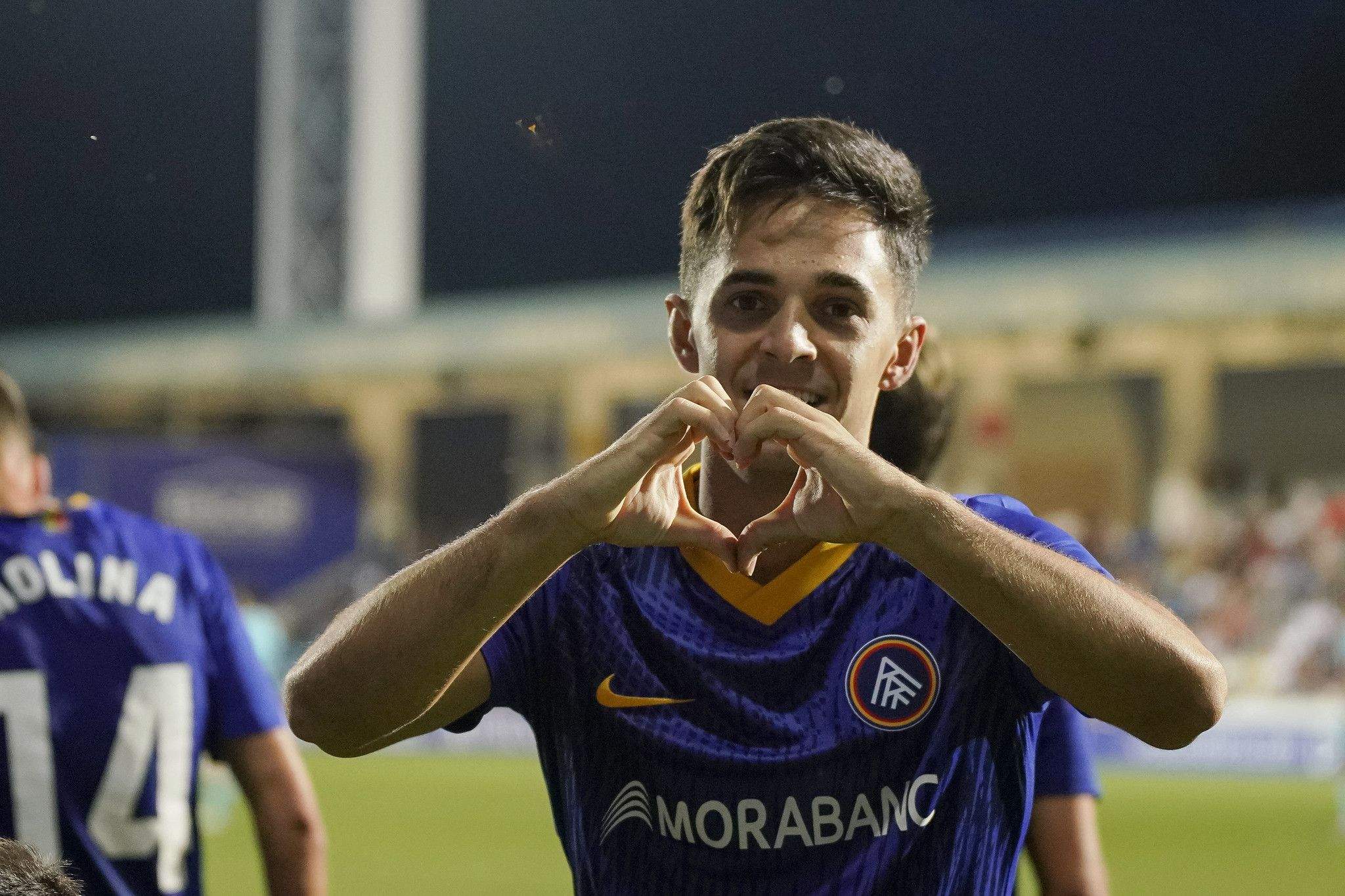 Álvaro Martín, celebrant el gol del passat dissabte.