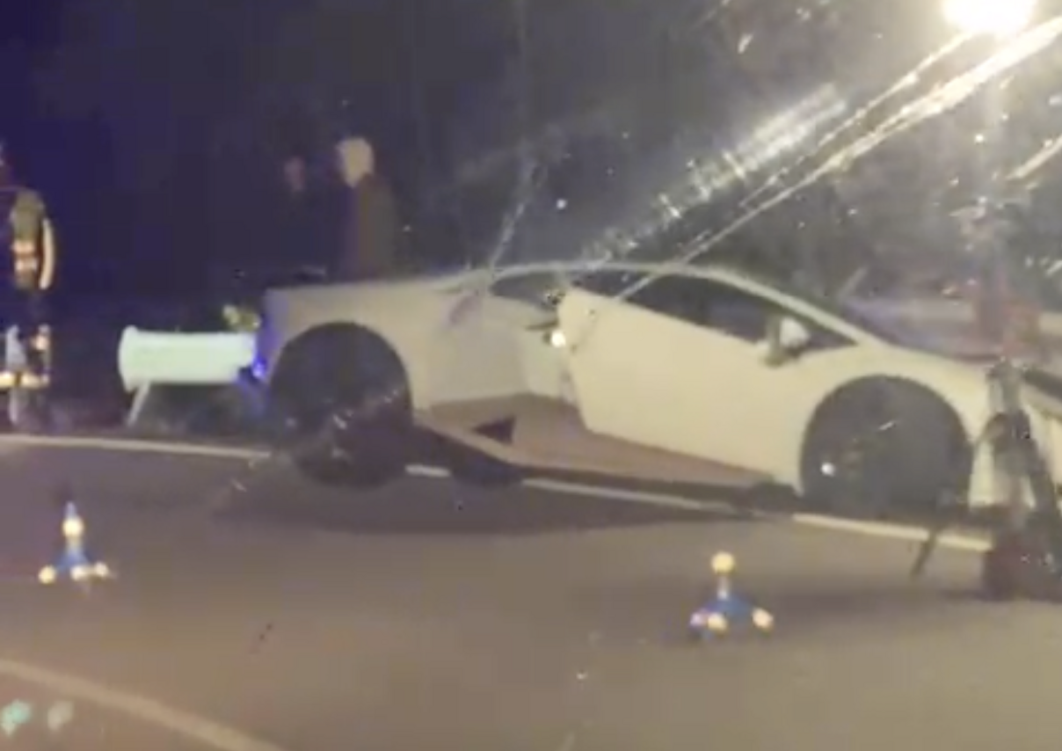 El Lamborghini estavellat.