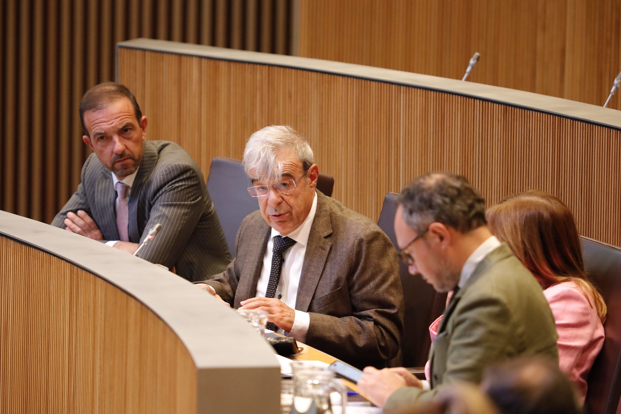 El ministre d'Educació, Ladislau Baró, durant la sessió.