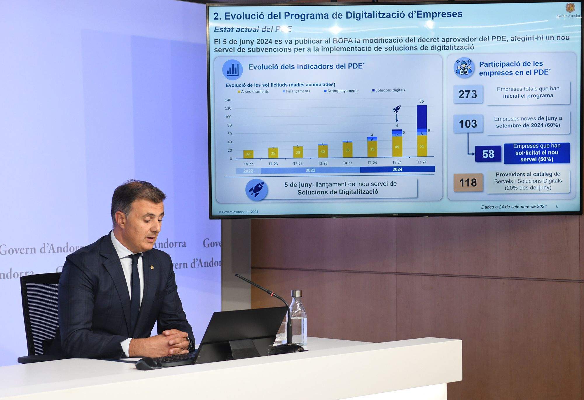 El secretari d'Estat, Marc Rossell, durant la seva intervenció.