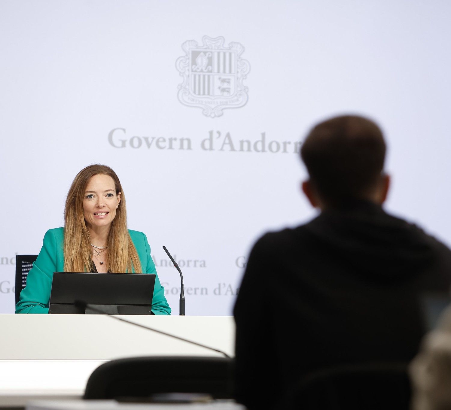 La ministra de Salut, Helena Mas, durant la roda de premsa d'aquesta tarda.