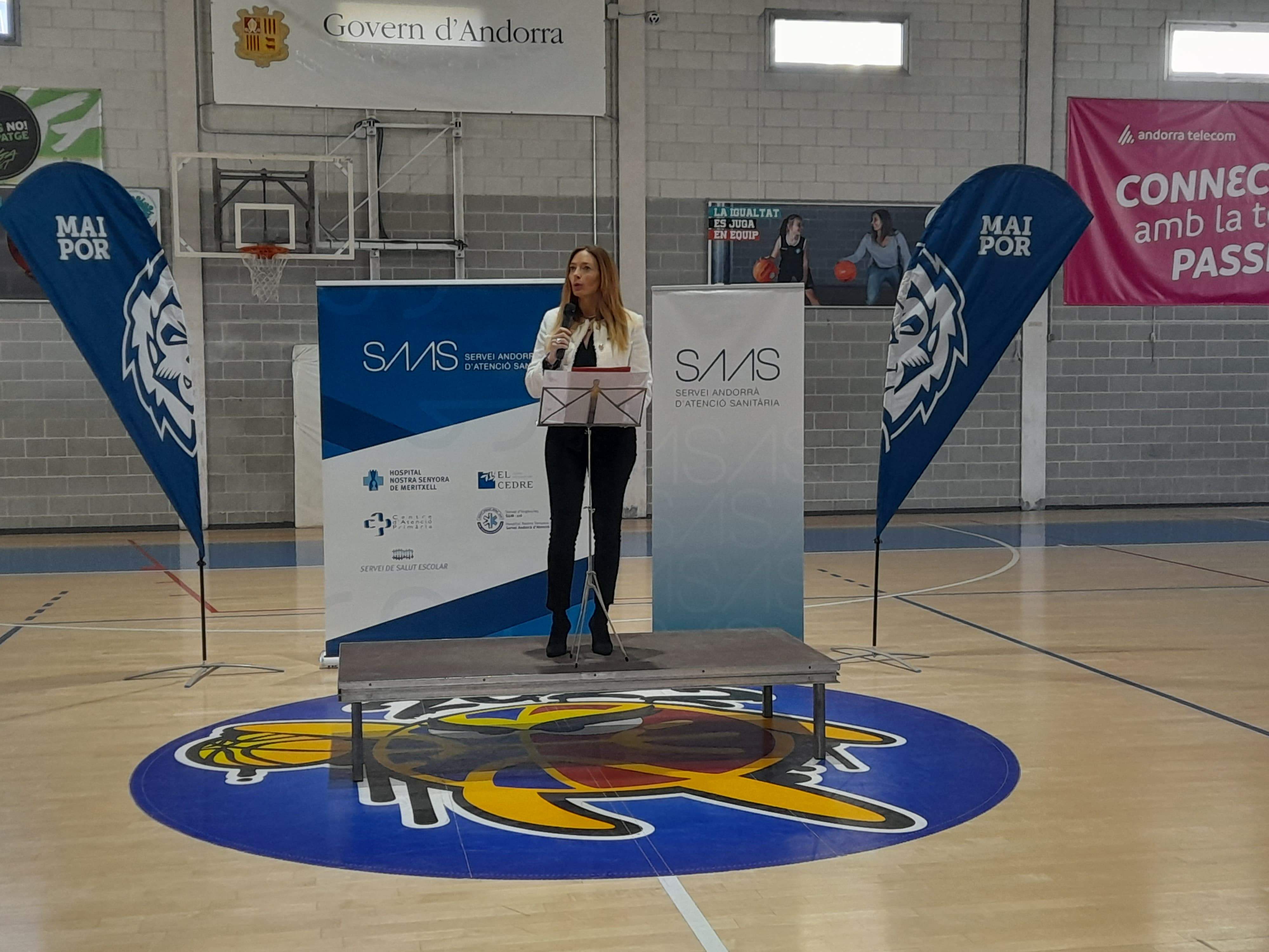 La ministra de Salut, Helena Mas, durant el Dia de la Salut Mental.