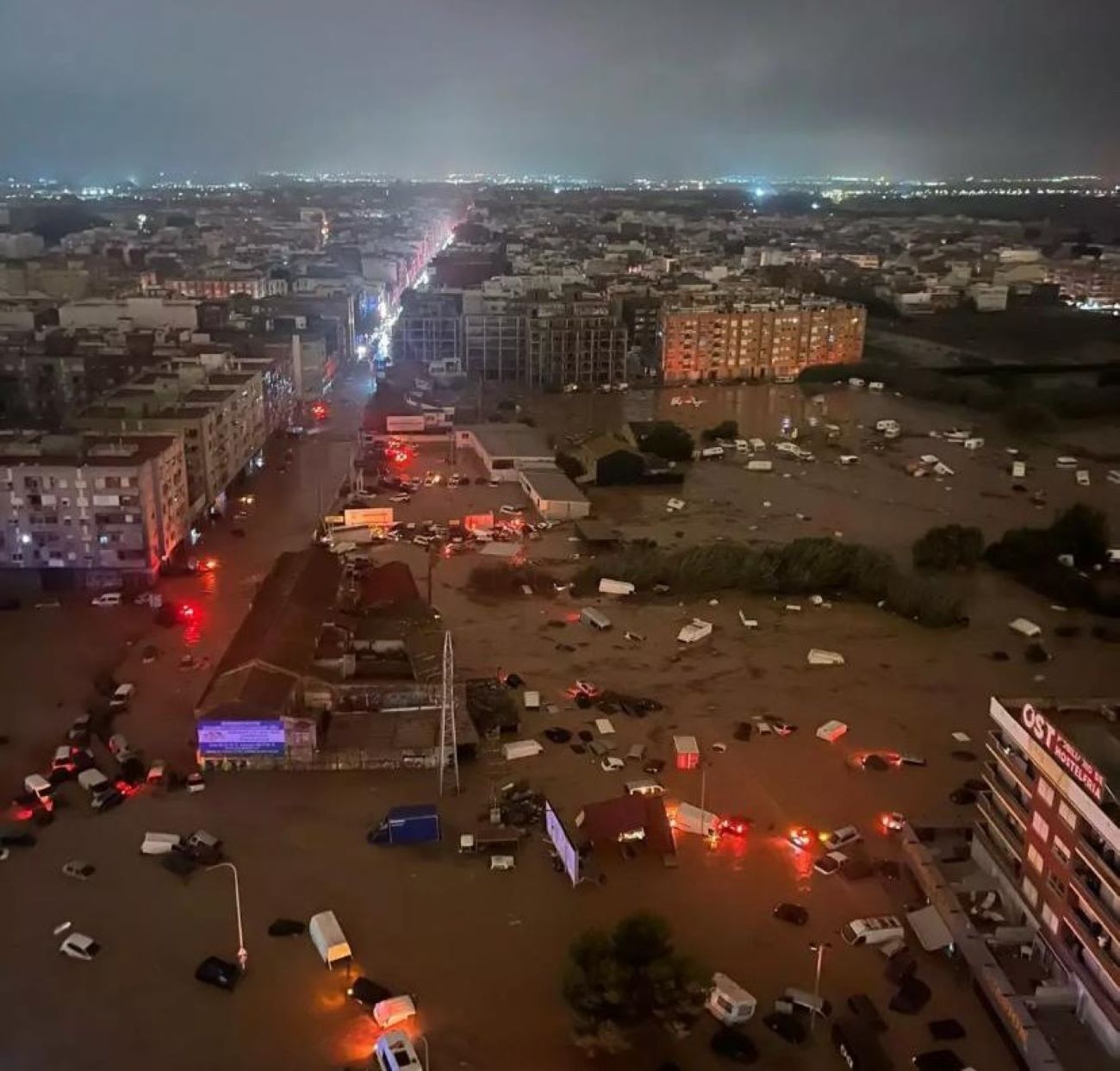Efectes dels aiguats a la zona de València.