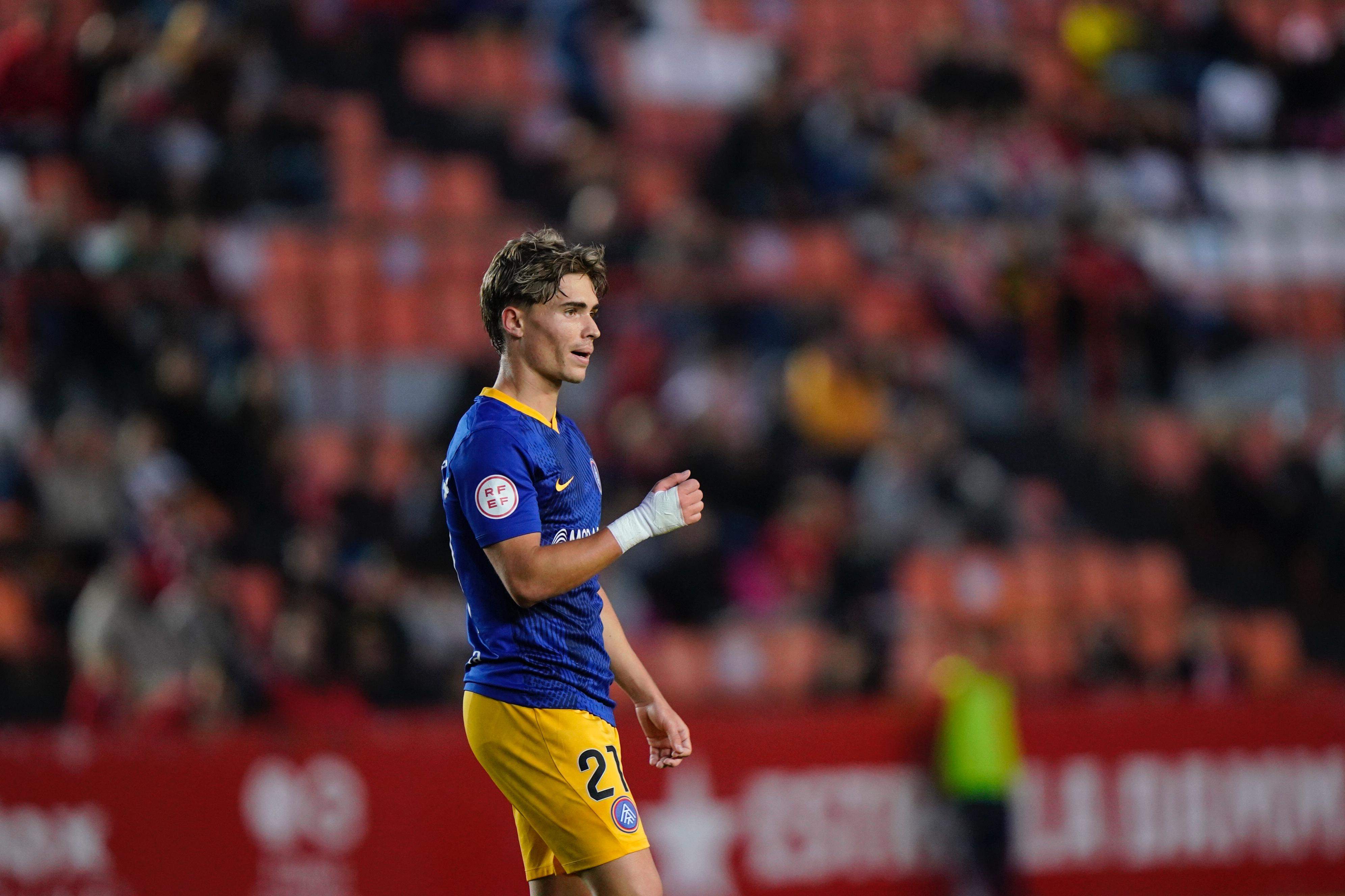 Josep Cerdà ha estat dels millors jugadors de l'FC Andorra. La portaveu del Sindicat, Rebeca Bonache.