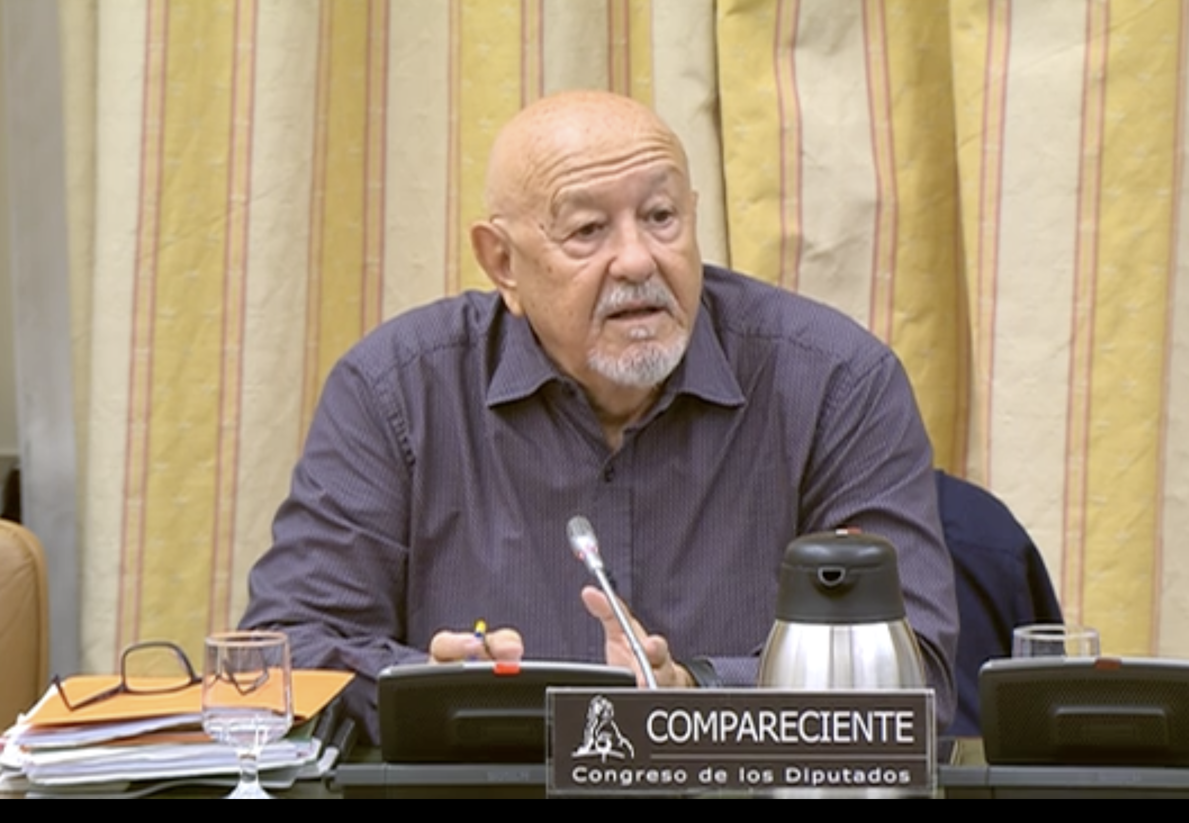 Marcelino Martín Blas durant la compareixença d'aquest matí.