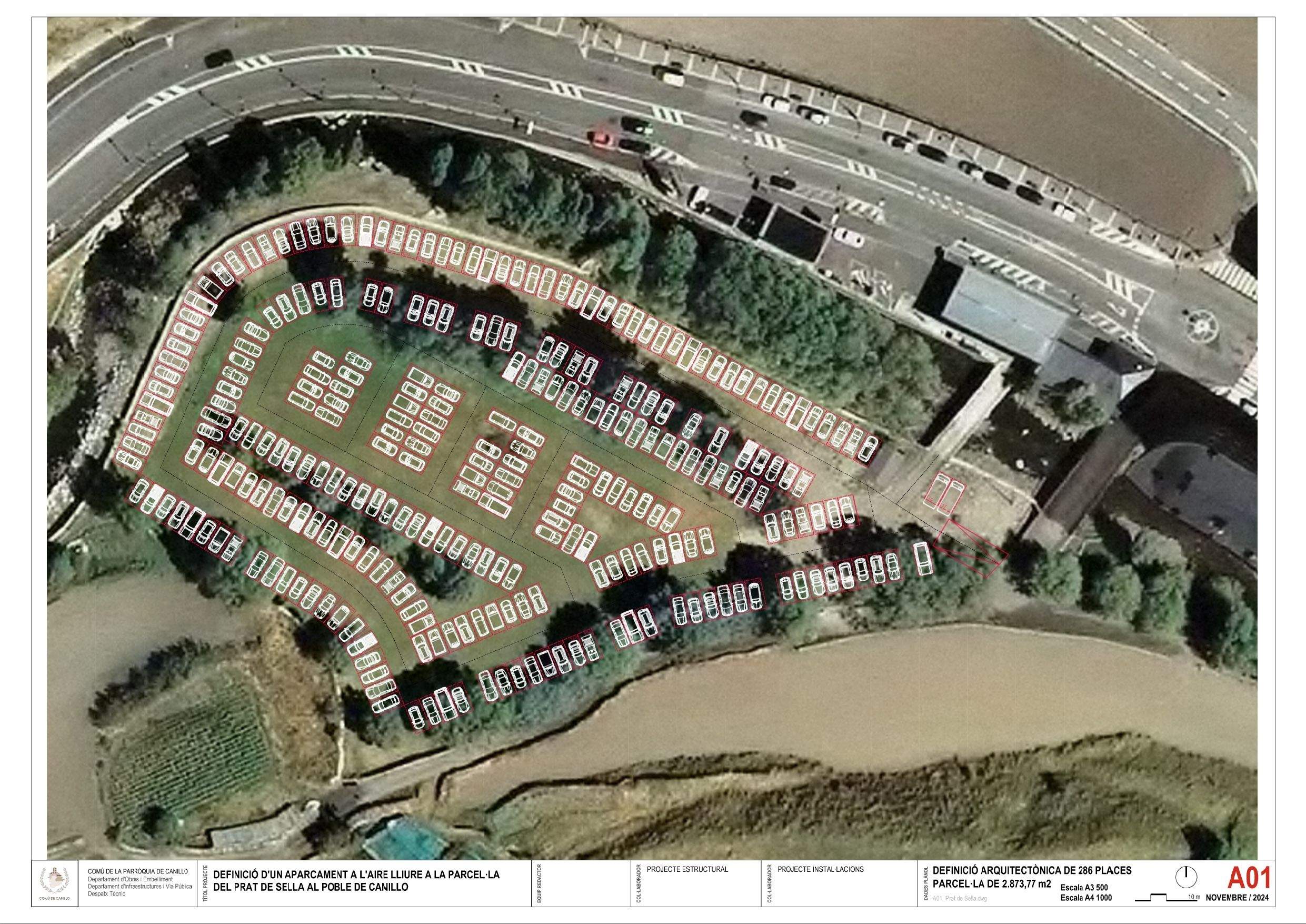 L'espai que es preveu destinar a aparcament. L'espai que es preveu destinar a aparcament.