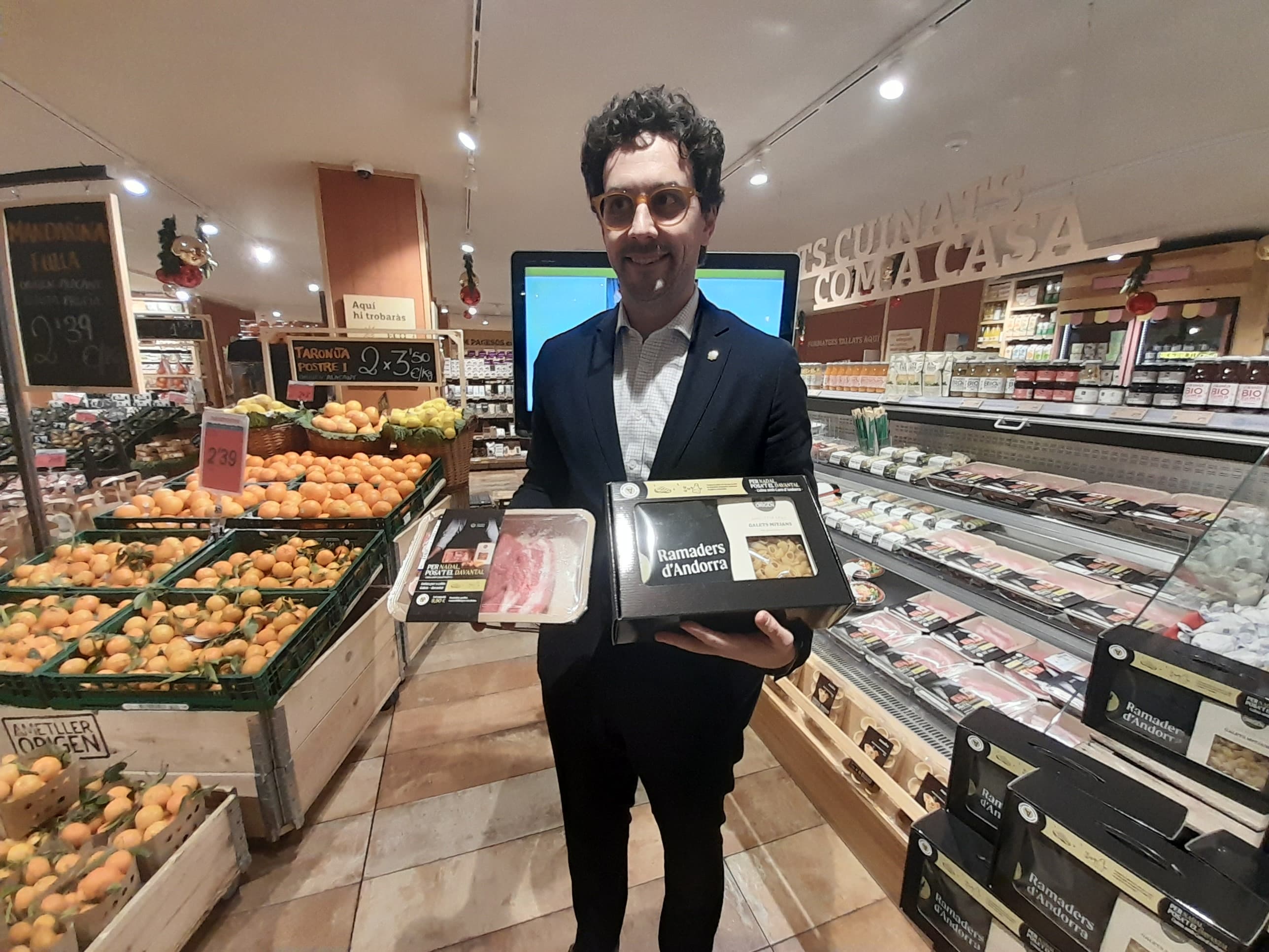 Guillem Casal durant la presentació de la campanya de Nadal de Ramaders d'Andorra.