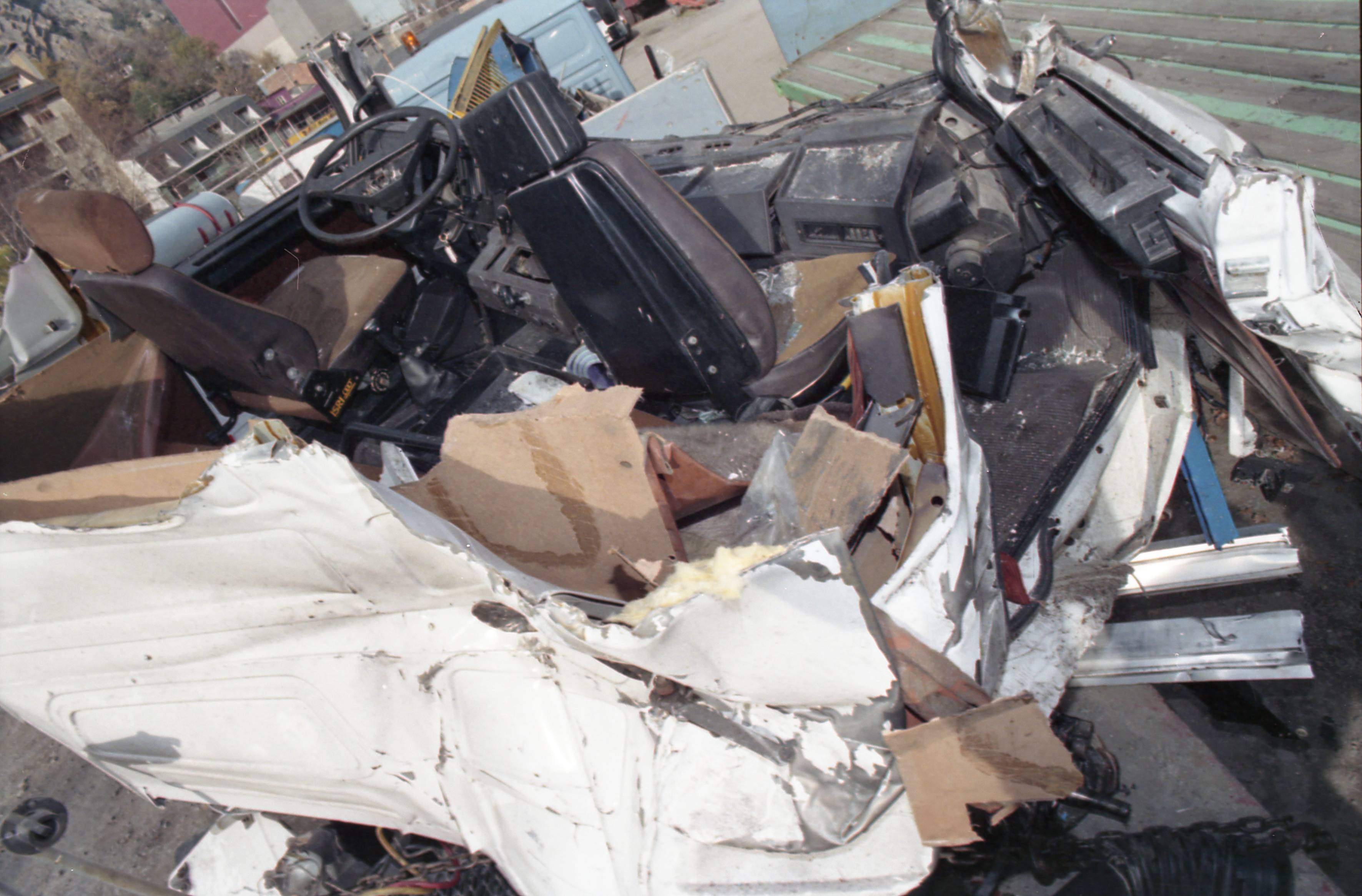 Estat en què va quedar la cabina.