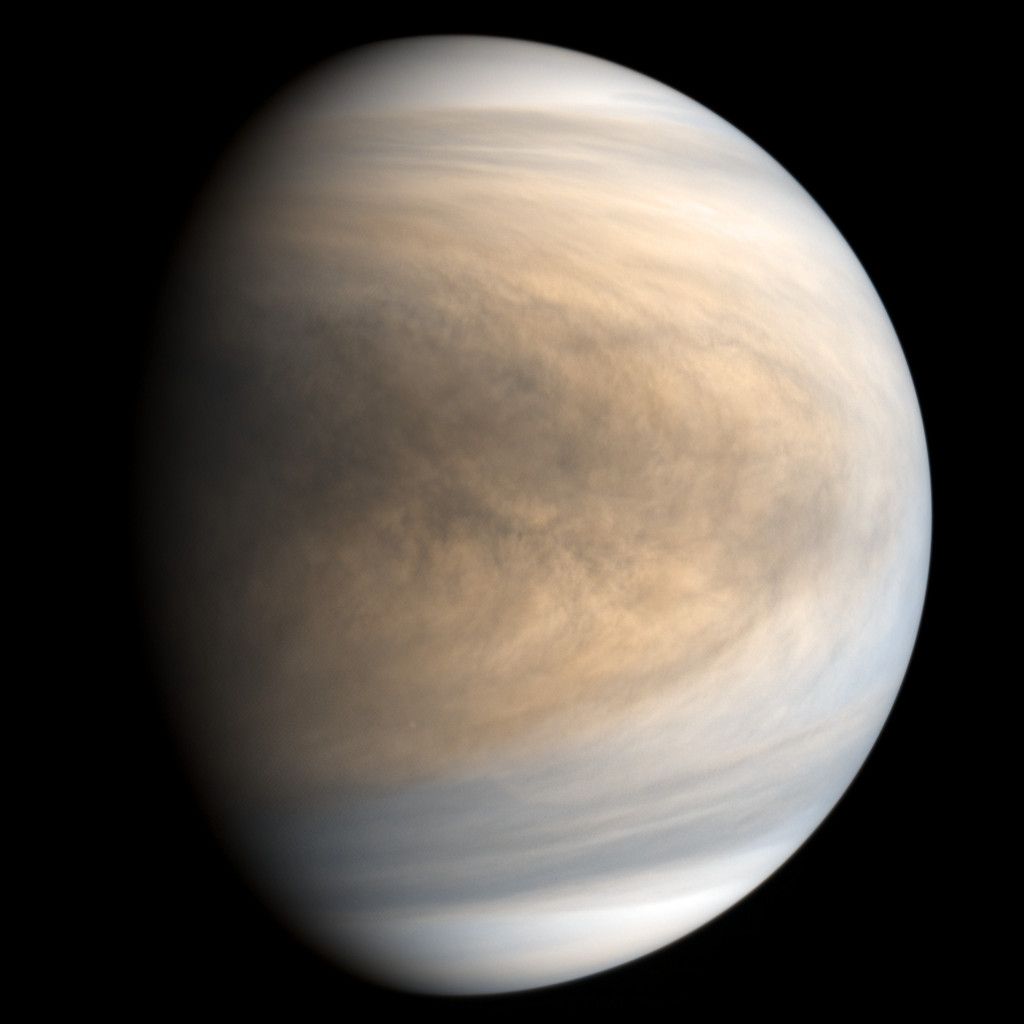 Imatge en ultravioleta de l'atmosfera de Venus obtinguda per la sonda Akatsuki - Crèdit: JAXA/ISAS/DARTS/Kevin M. Gill La portaveu del Sindicat, Rebeca Bonache.