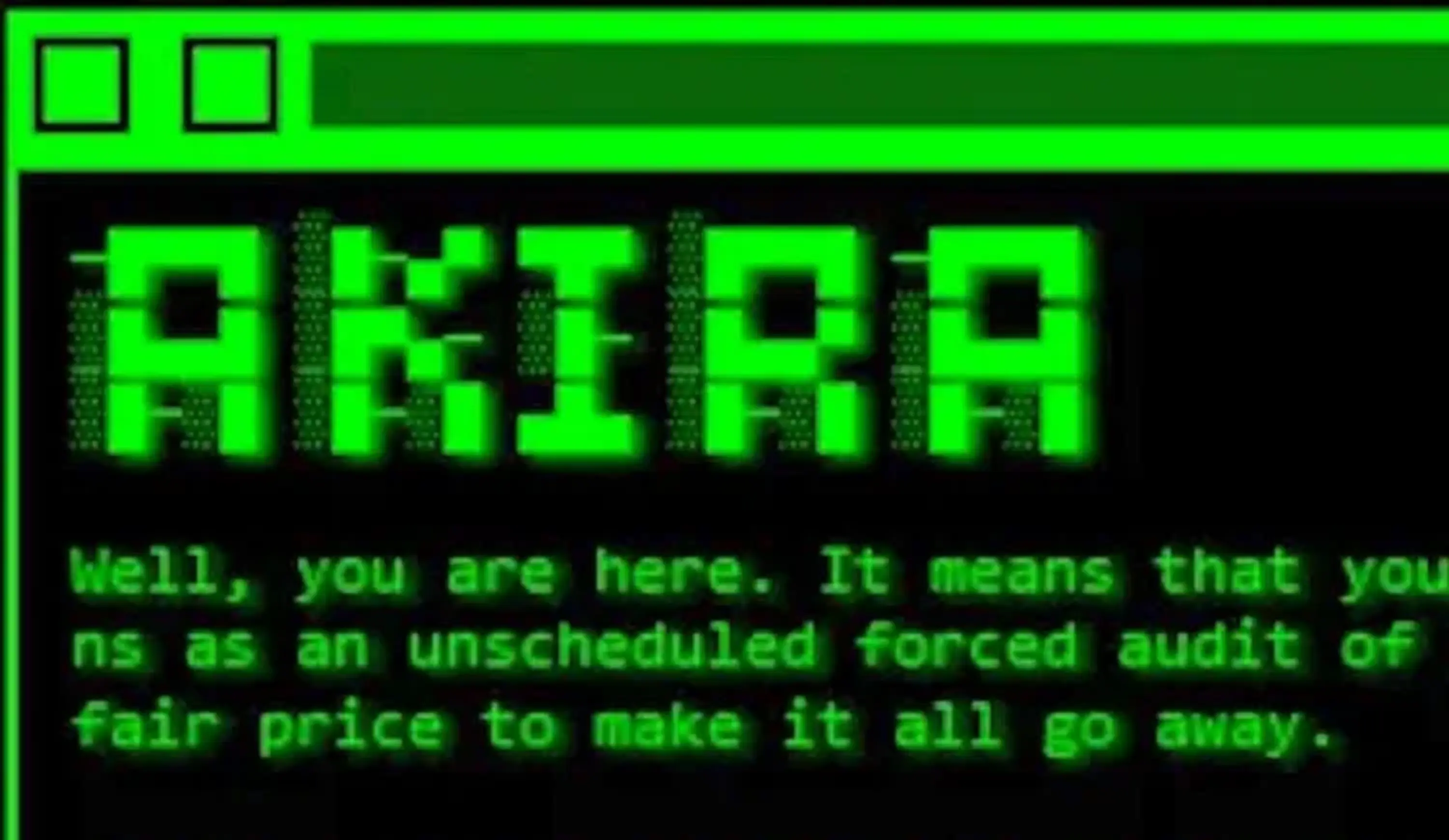 El 'ransomware' Akira usa una estètica retro.