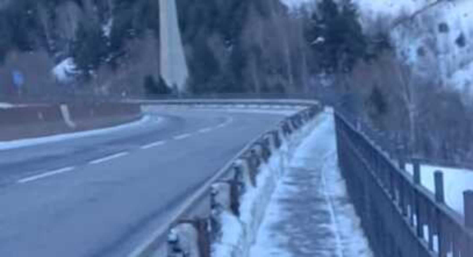 La voravia l'endemà de l'atropellament a l'altura d'on va ser.