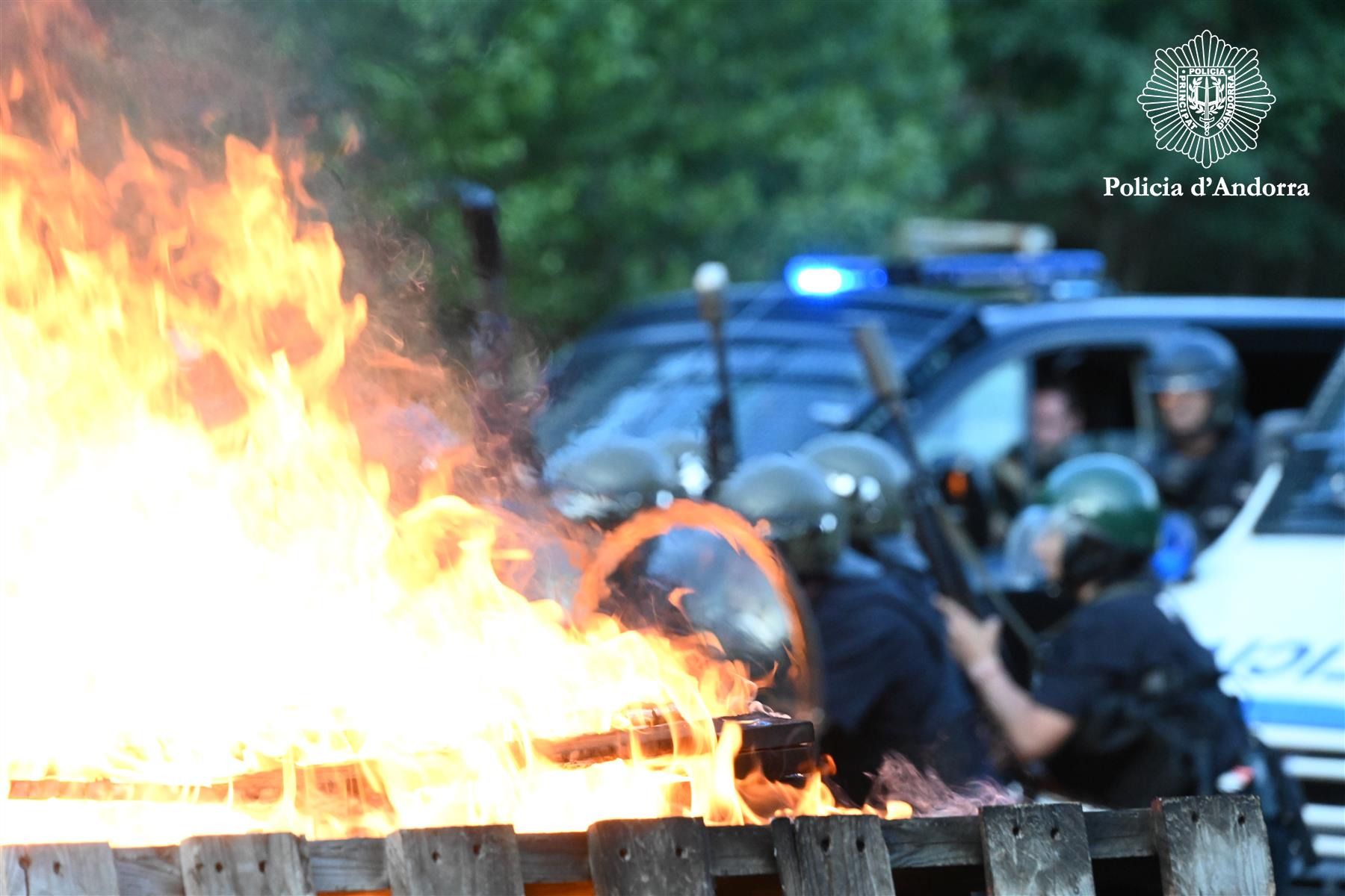 Una formació policial. Una formació policial.