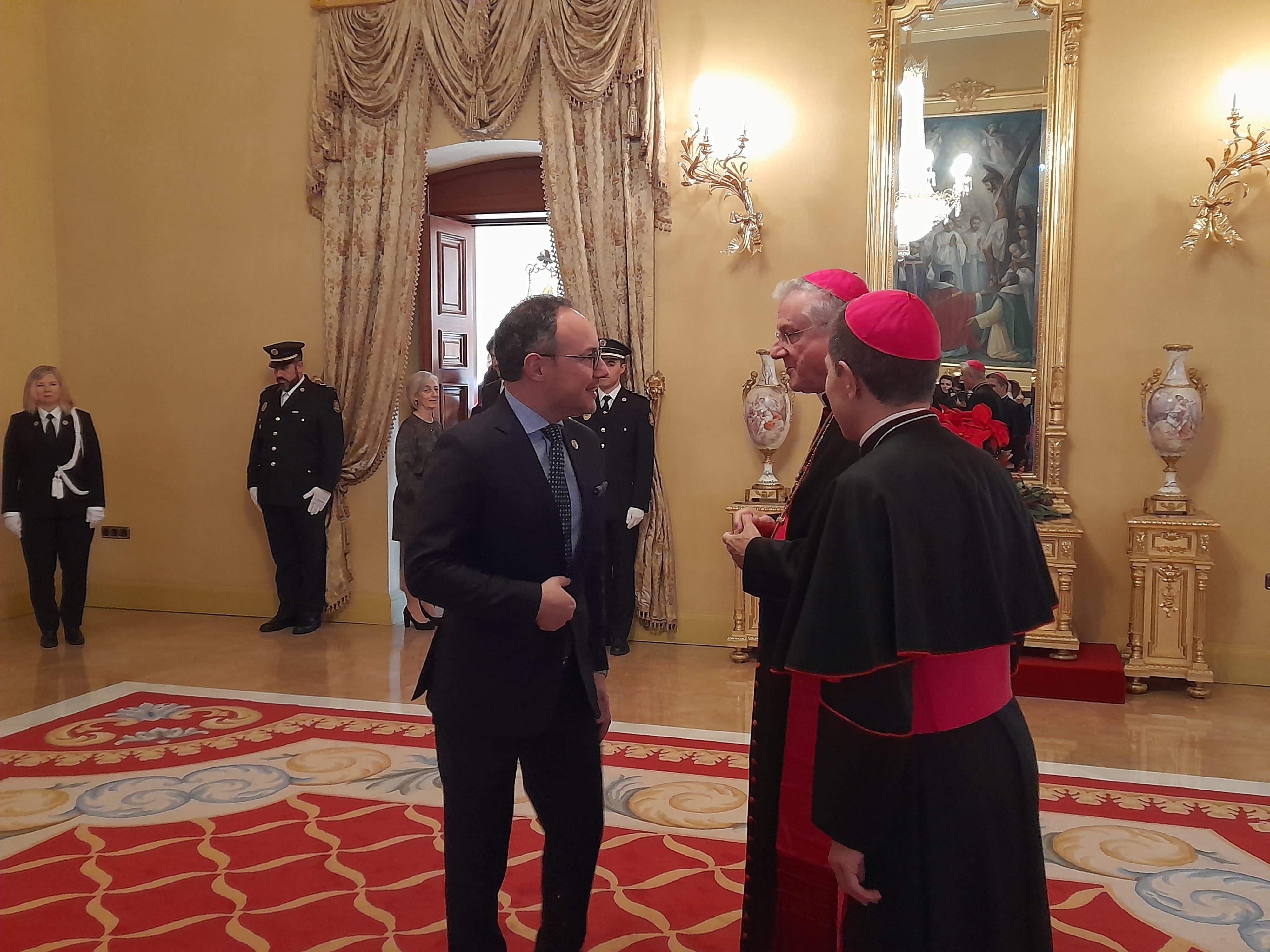 Xavier Espot durant la recepció de Nadal de Joan Enric Vives.