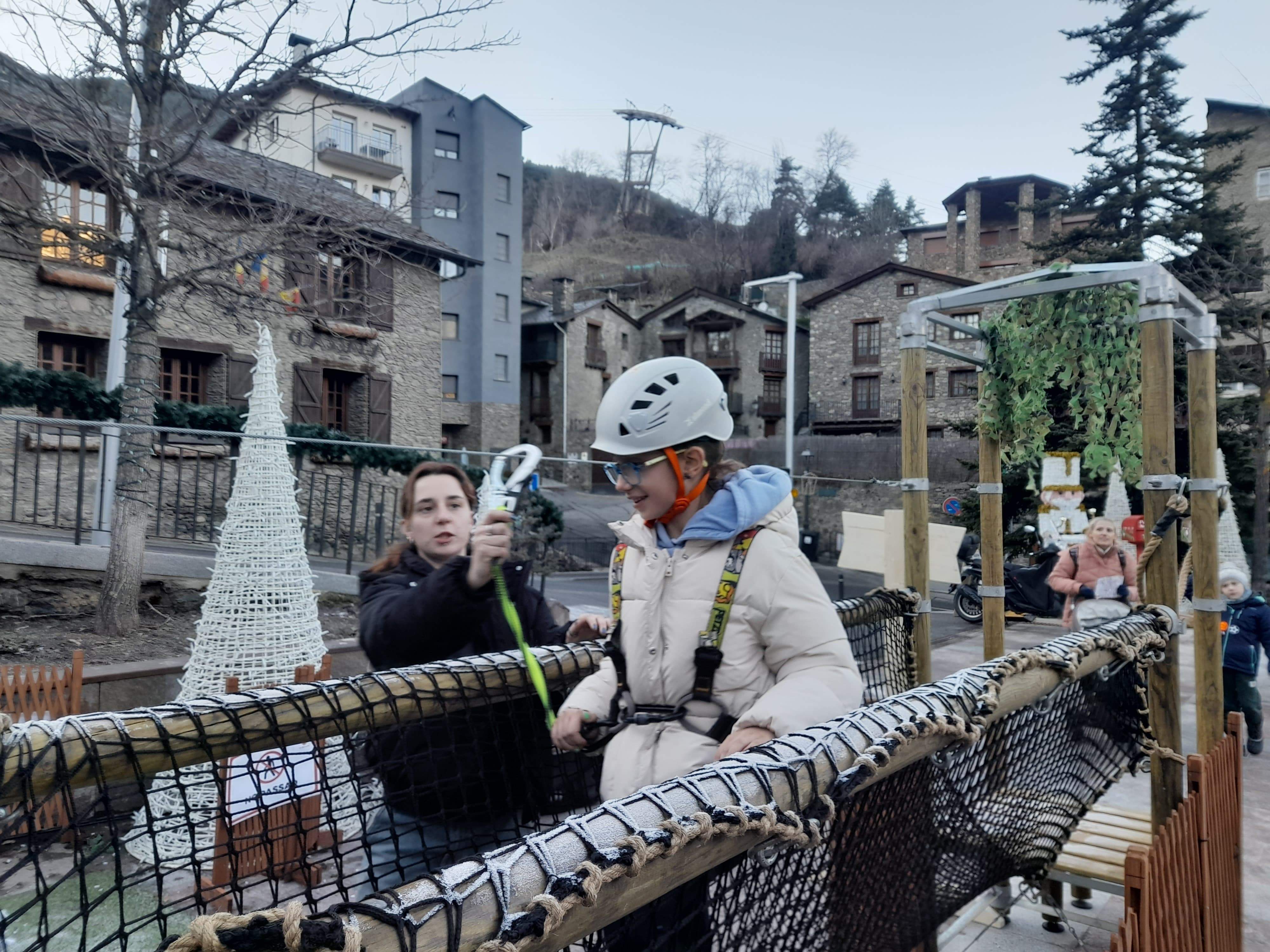La primera usuària que ha ha entrat al bosc urbà.