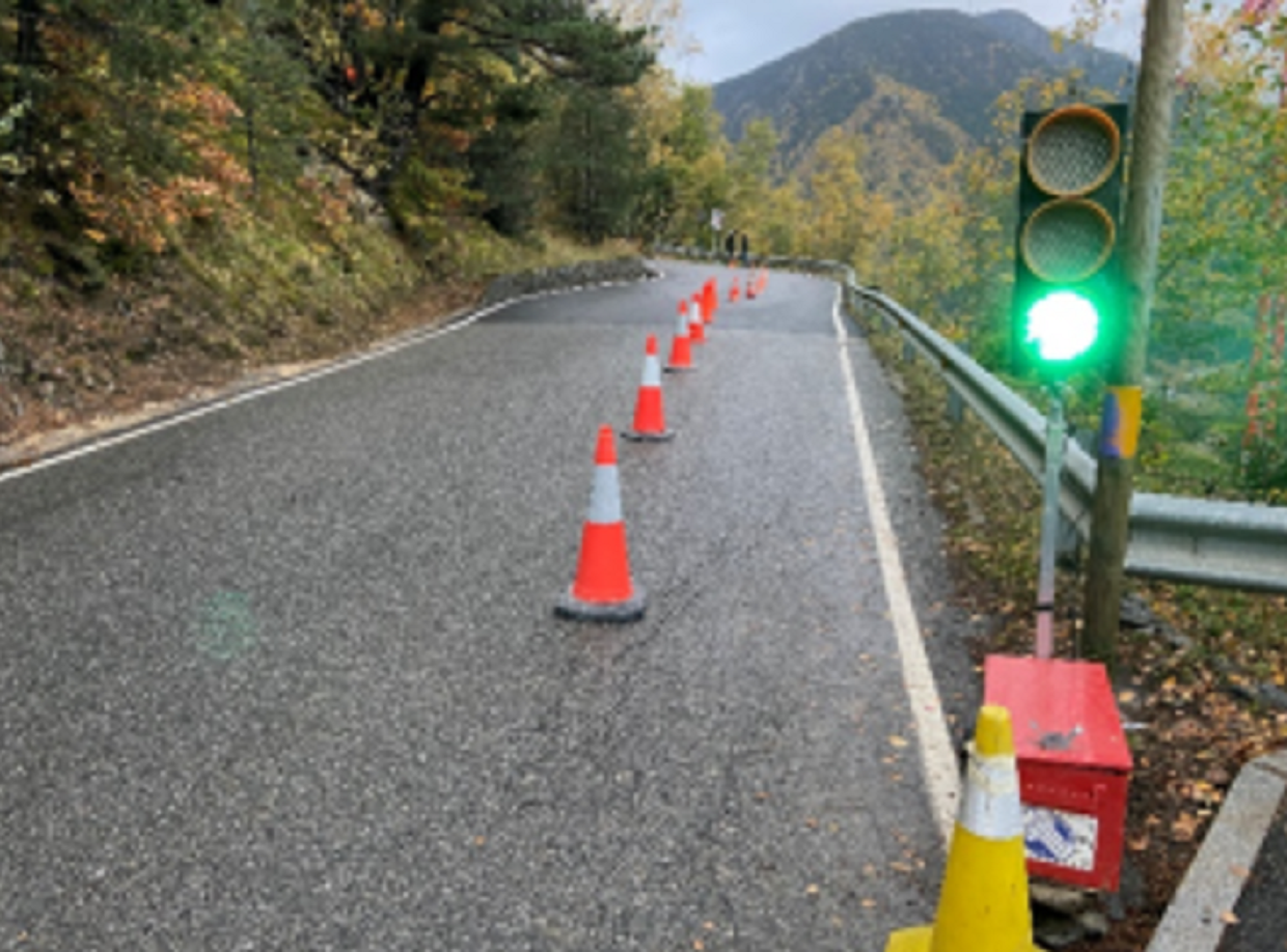 La carretera dels Cortals d'Anyós.