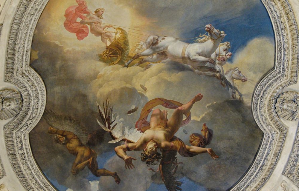 El sol o la caiguda d'Ícar (1819) pintura de Merry-Joseph Blondel a la rotonda Apollo del Louvre (Paris, França) El sol o la caiguda d'Ícar (1819) pintura de Merry-Joseph Blondel a la rotonda Apollo del Louvre (Paris, França)