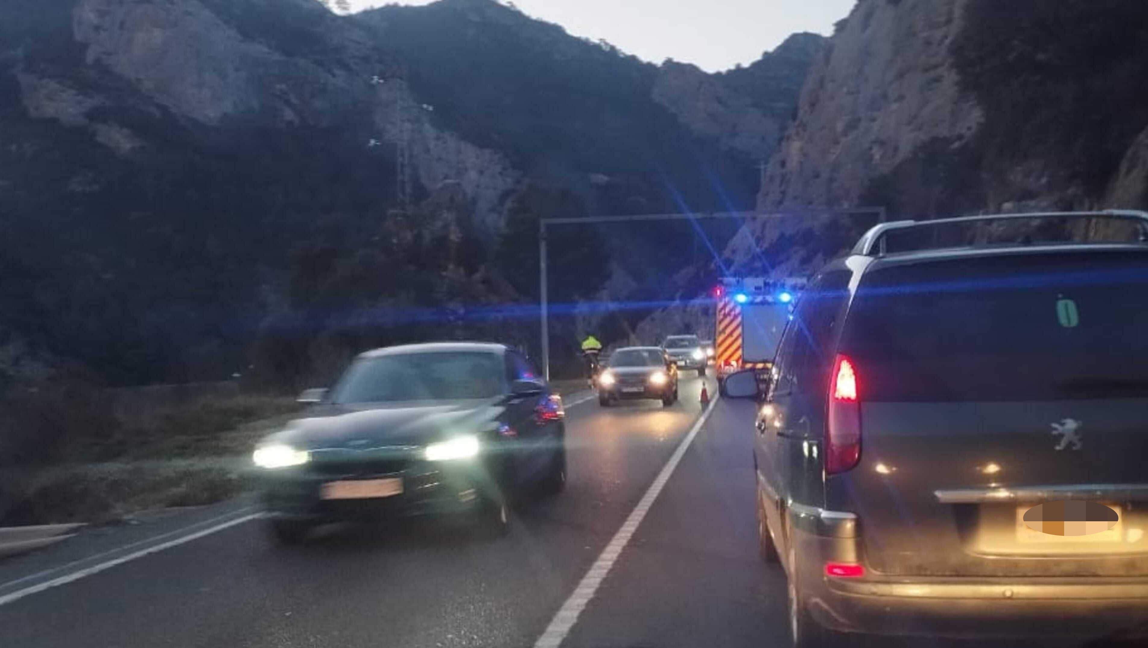 Punt on hi ha hagut l'accident a la sortida d'Oliana.