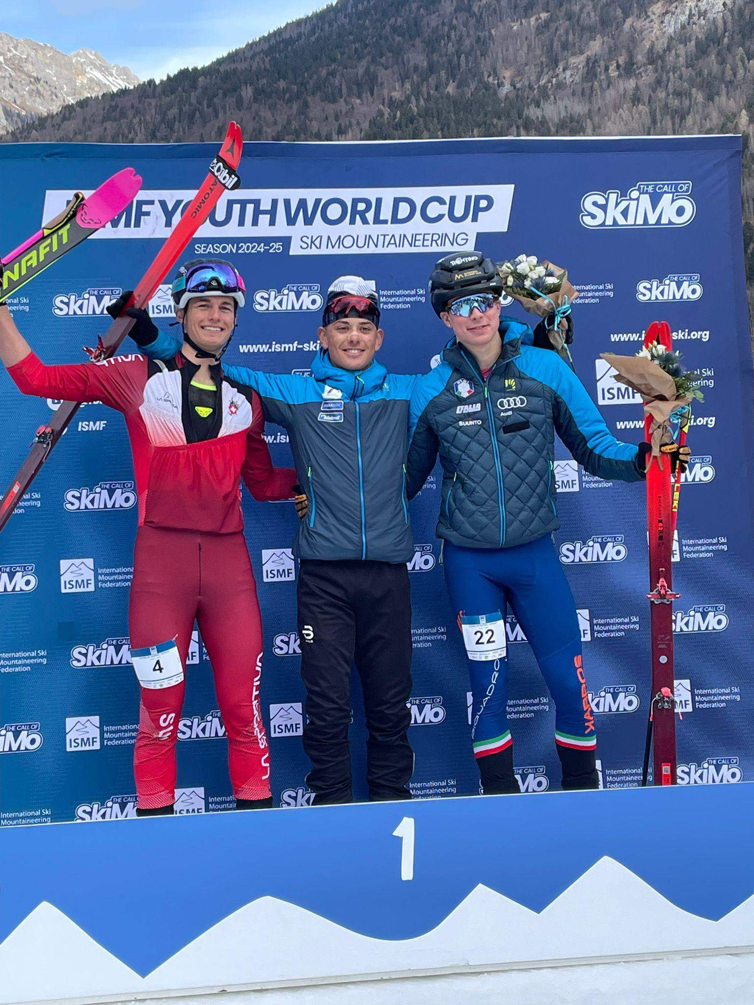 Max Palmitjavila, al centre del podi acompanyat pel suís Théo Voutaz i l'italià Umberto Ferrazza.