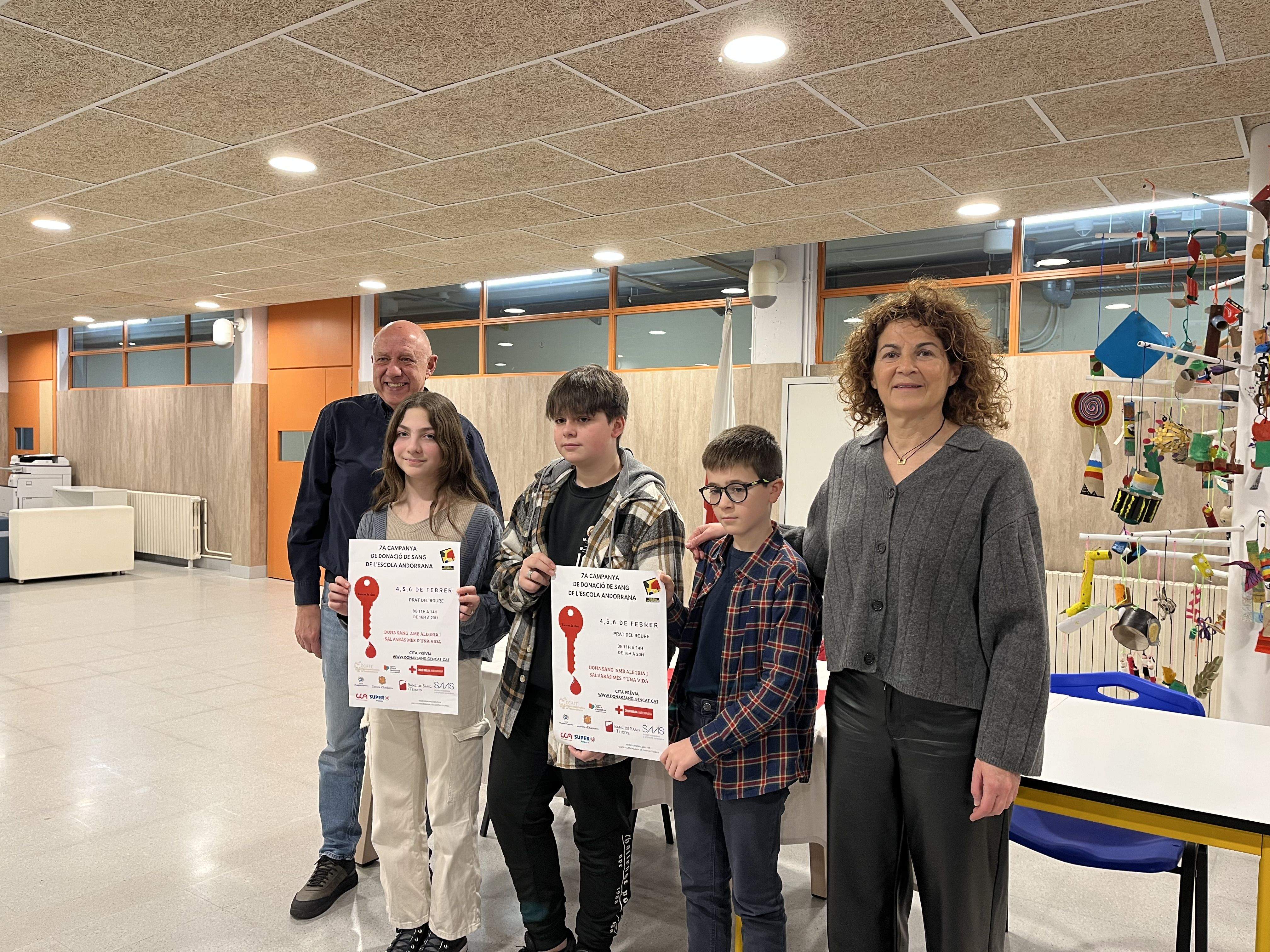 La presentació de la setena edició de la campanya de donació de sang de l'Escola Andorrana.