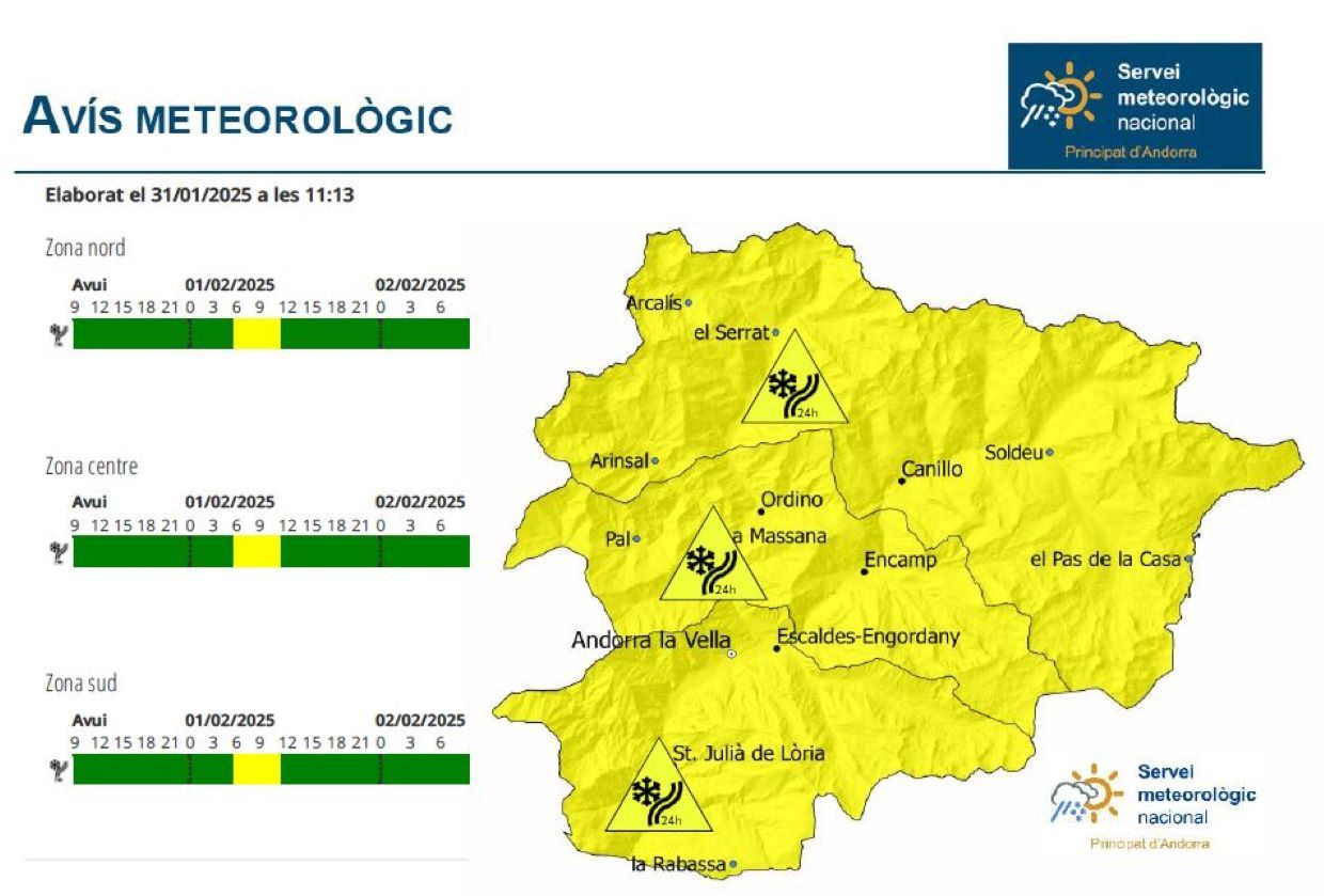 Avís groc per neu aquest dissabte.