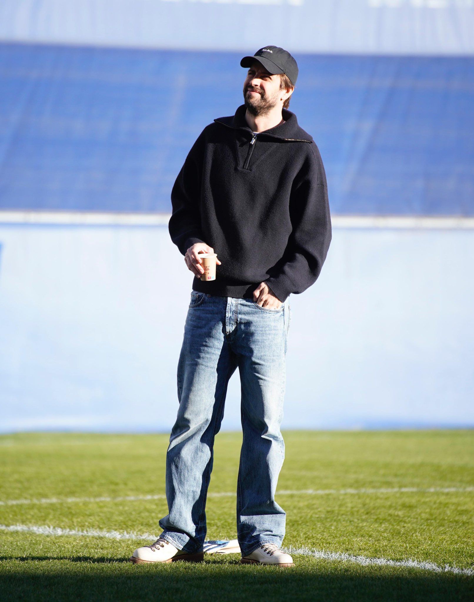 Gerard Piqué, ahir abans del duel contra l'Ourense a l'Estadi Nacional.