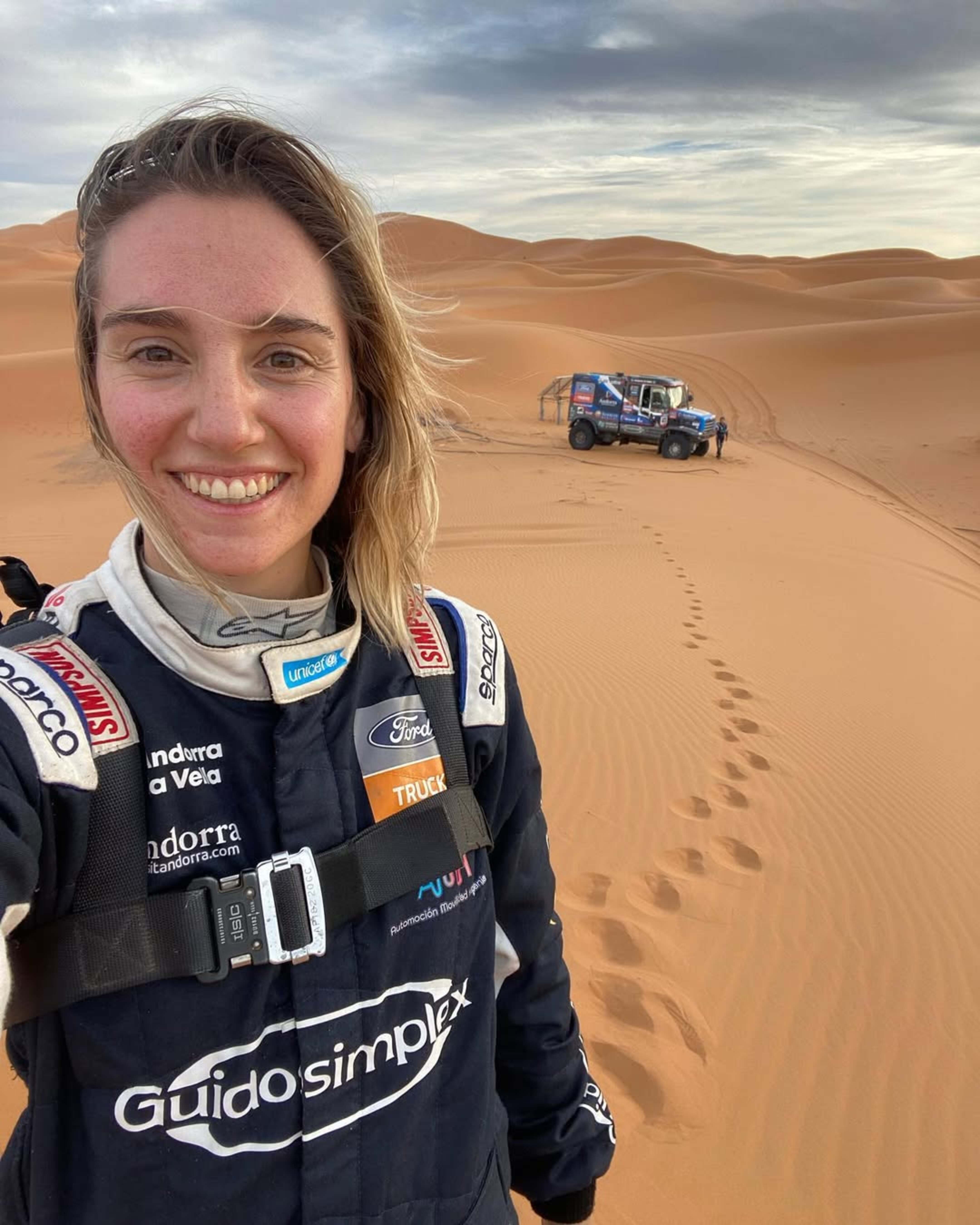 Margot Llobera en una de les edicions del Dakar.