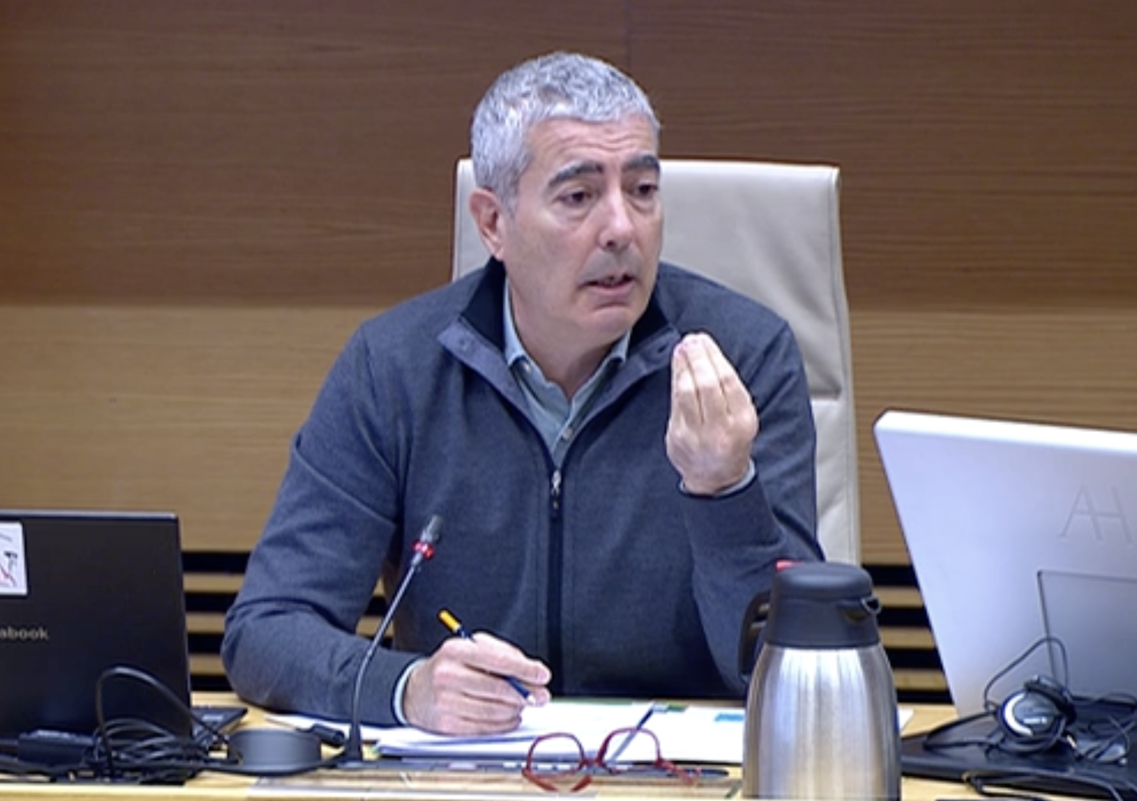 Joan Pau Miquel durant la compareixença.