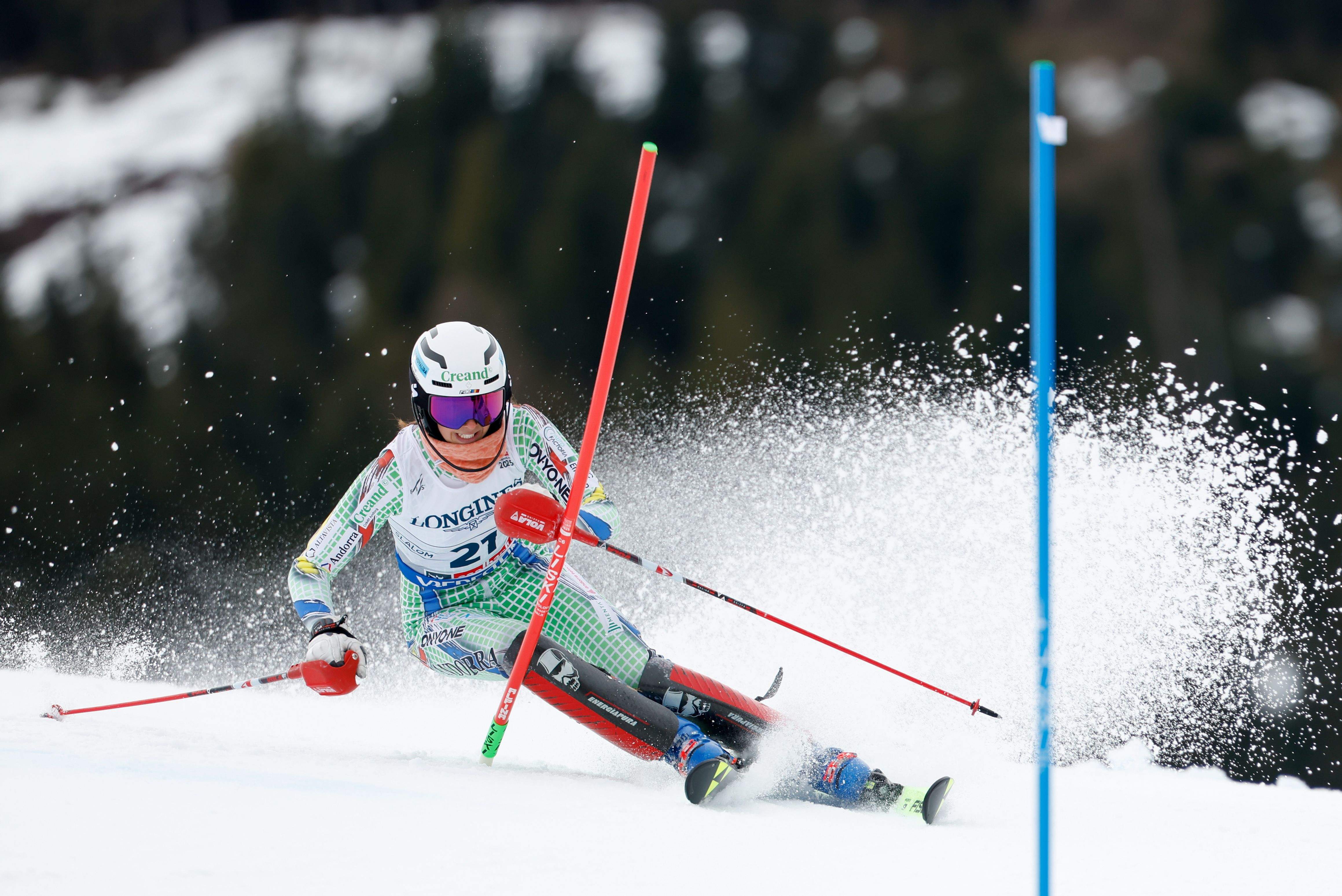 Carla Mijares, durant aquests Mundials en la prova d'eslàlom del Team Combined.