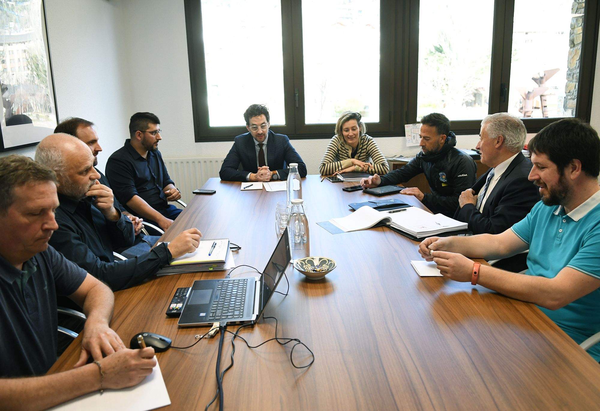Un instant de la reunió de la comissió de seguiment de la pesca.