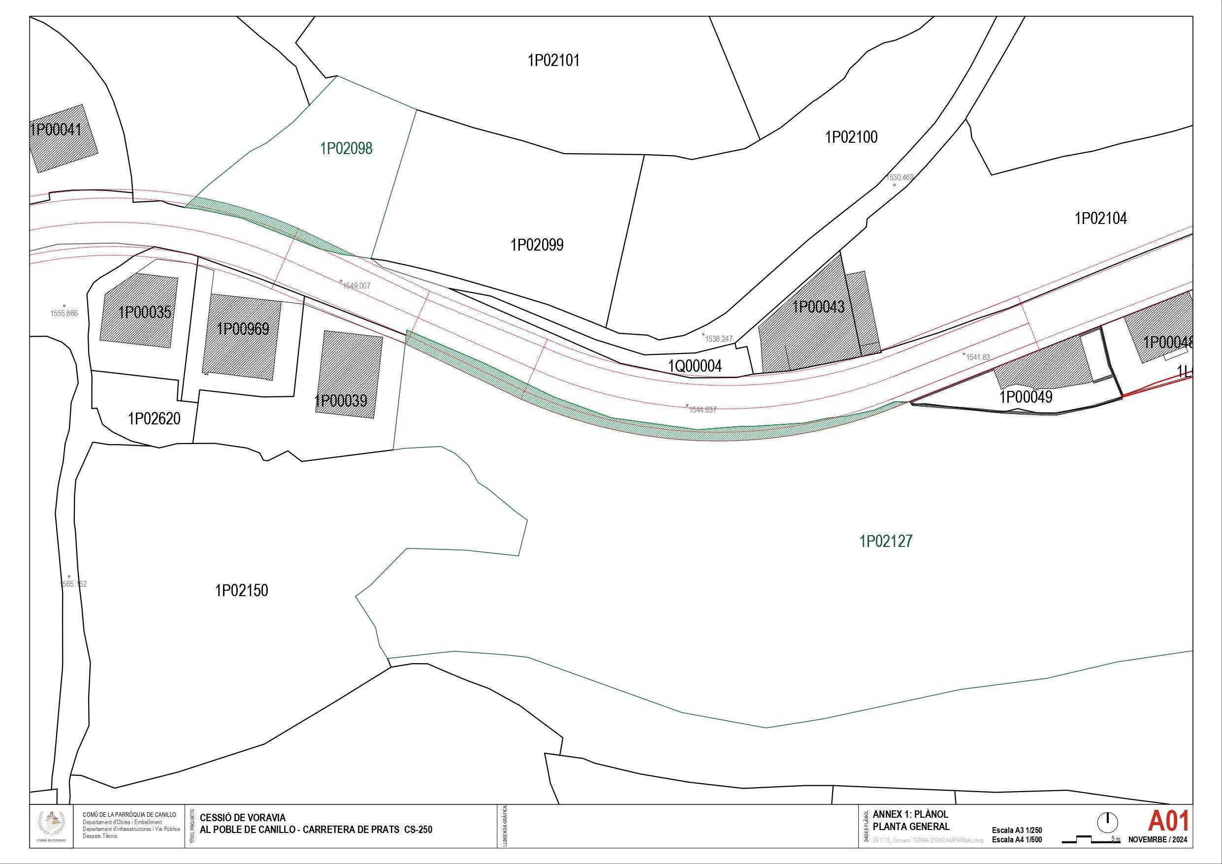 Plànol del tram de carretera que es podrà ampliar.