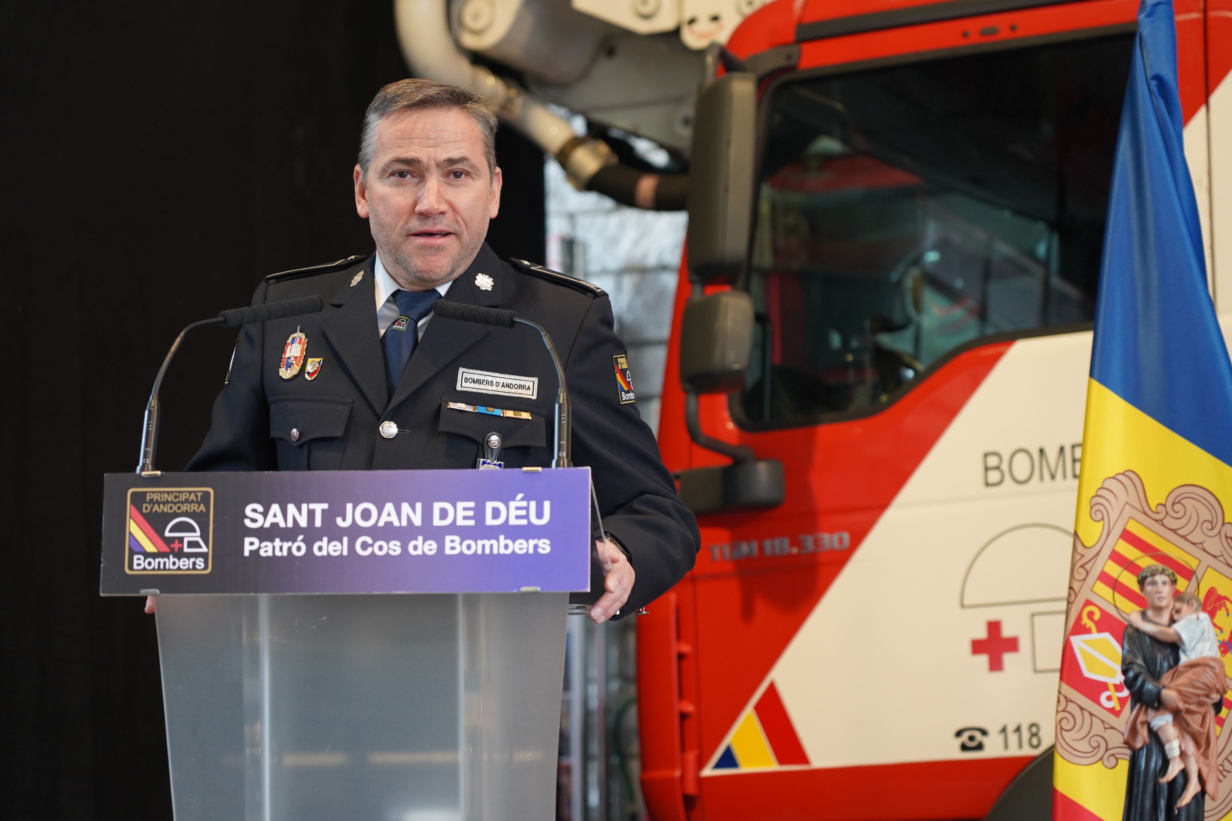 Discurs del director del cos de bombers, Jordi Farré. Discurs del director del cos de bombers, Jordi Farré.
